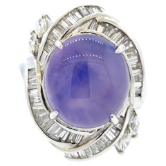 Star Sapphire Diamond Platinum Ring