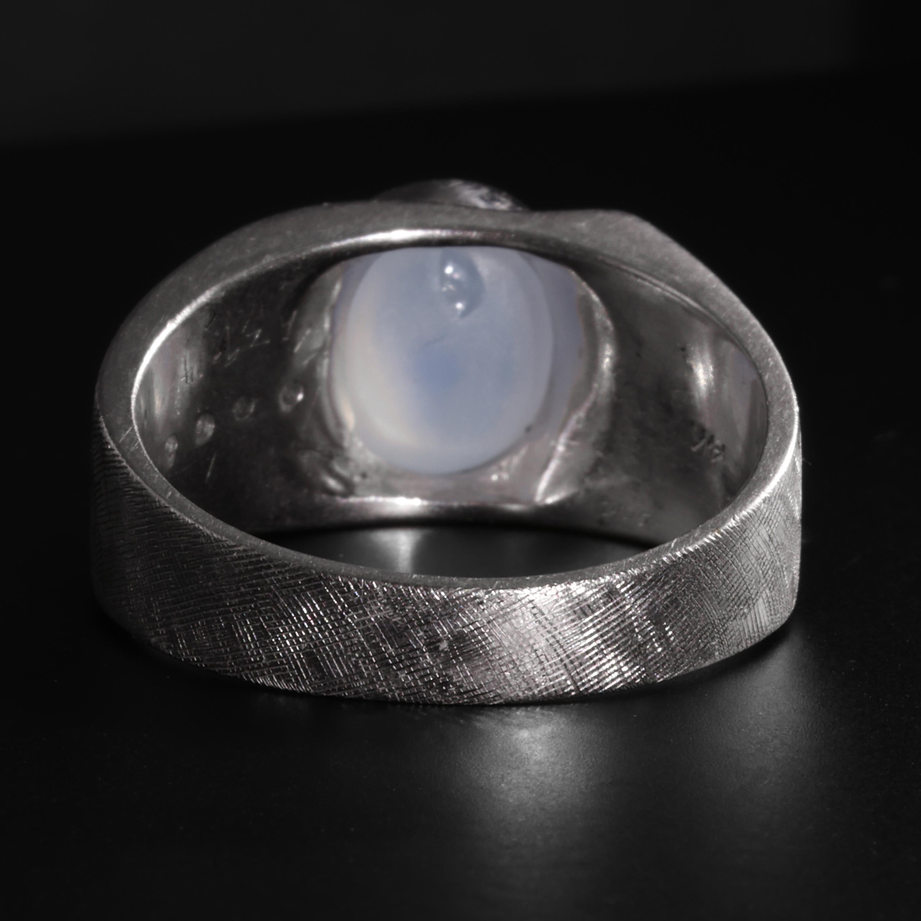 Modern Star Sapphire Ring Midcentury Pristine For Sale