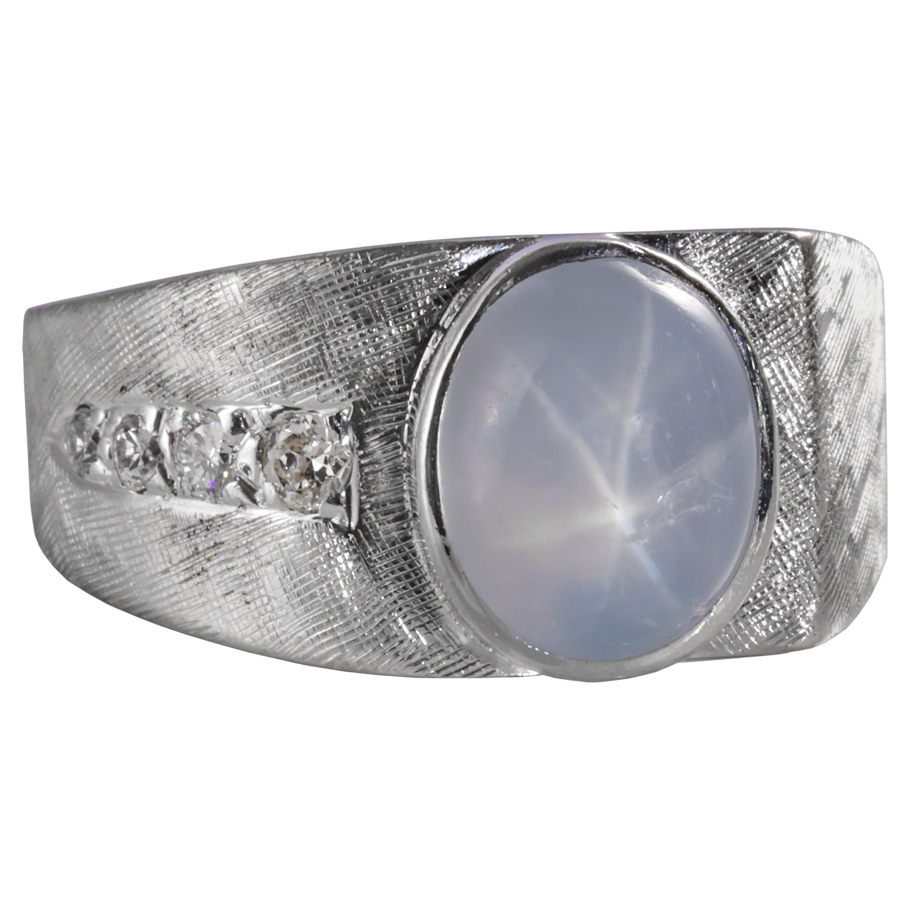 Star Sapphire Ring Midcentury Pristine For Sale