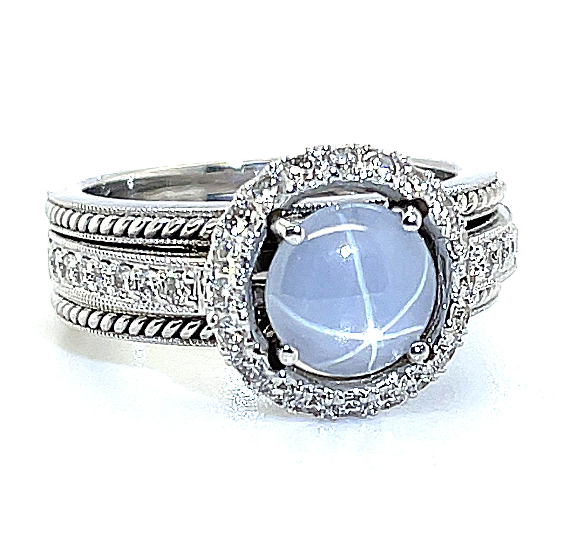 grey star sapphire ring