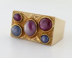 Star Sapphires, 14K Yellow Gold Ring