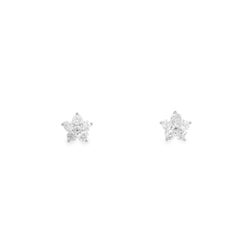 Star-shaped Diamond Stud Earrings in 18K White Gold