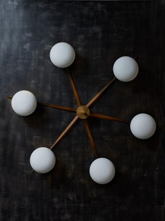 Star Shaped Flush Mounts with Opaline Glass Globes