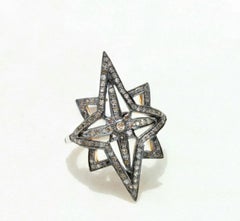 Star Shaped Ring 925 Sterling Silver Pave Diamond Ring Designer Ring Casual Gift