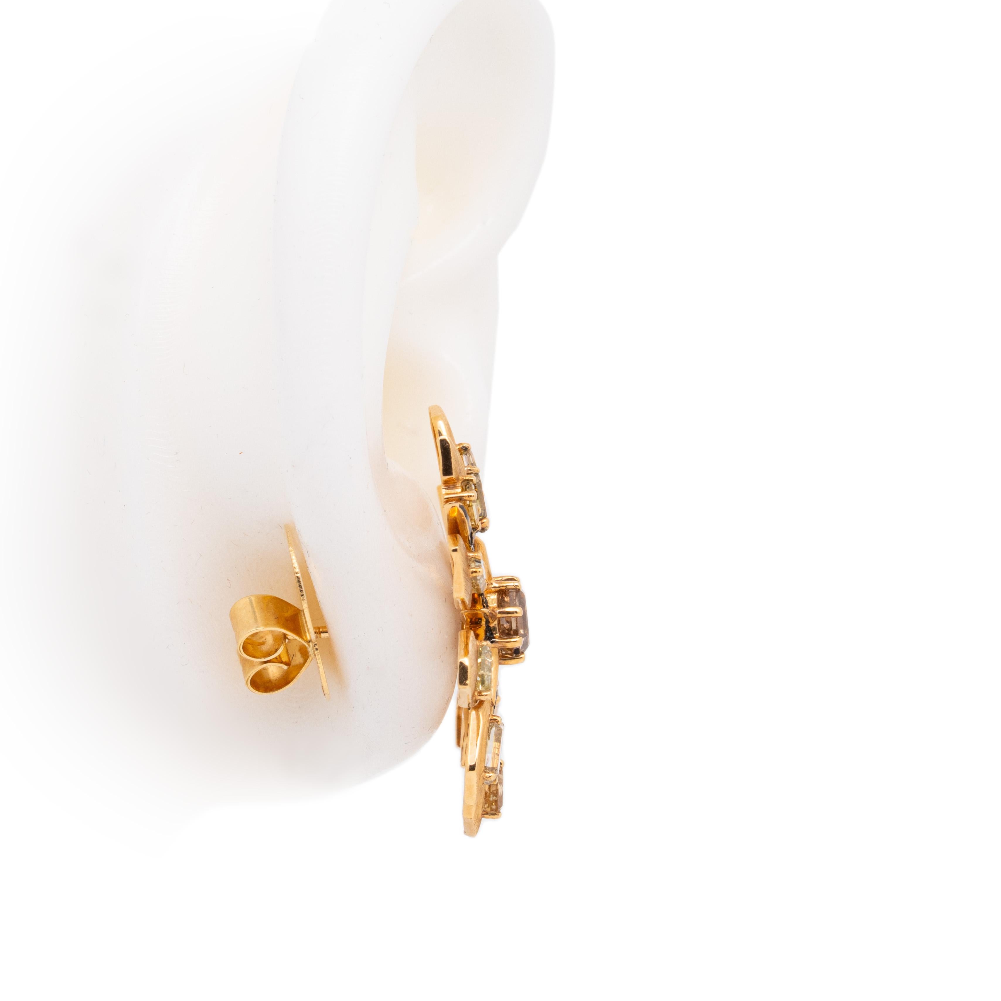 Boucles d'oreilles en diamant brillant, or jaune 18K, Austy Lee Neuf - En vente à Hong Kong, HK