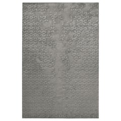 Star Silk Charcoal Hand Knotted 10x8 Rug in Silk by Helen Amy Murray