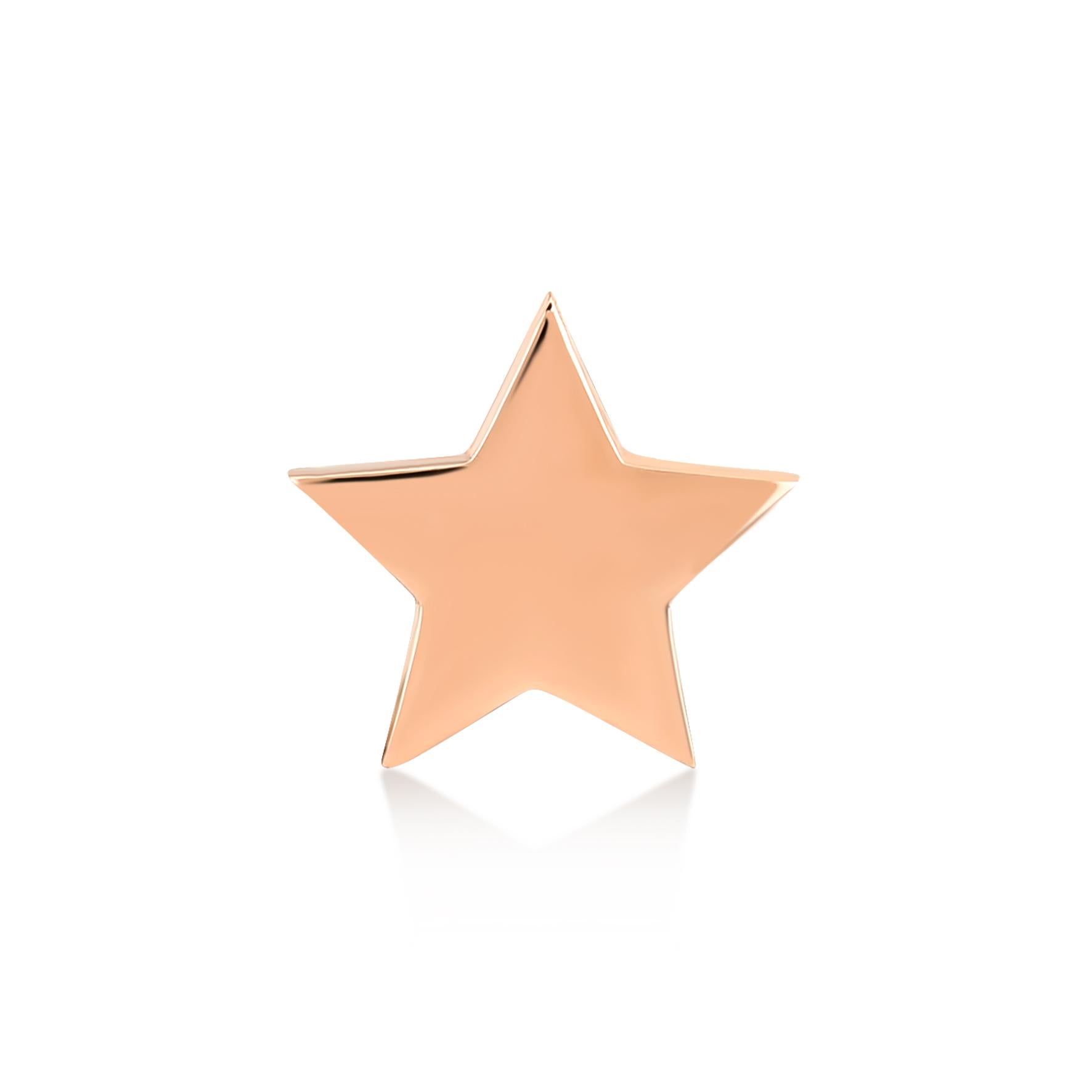 Star small (single) 14k rose gold stud earring by Selda Jewellery

Additional Information:-
Collection: You Are My Star Collection
14k Rose gold
Height 0.5mm