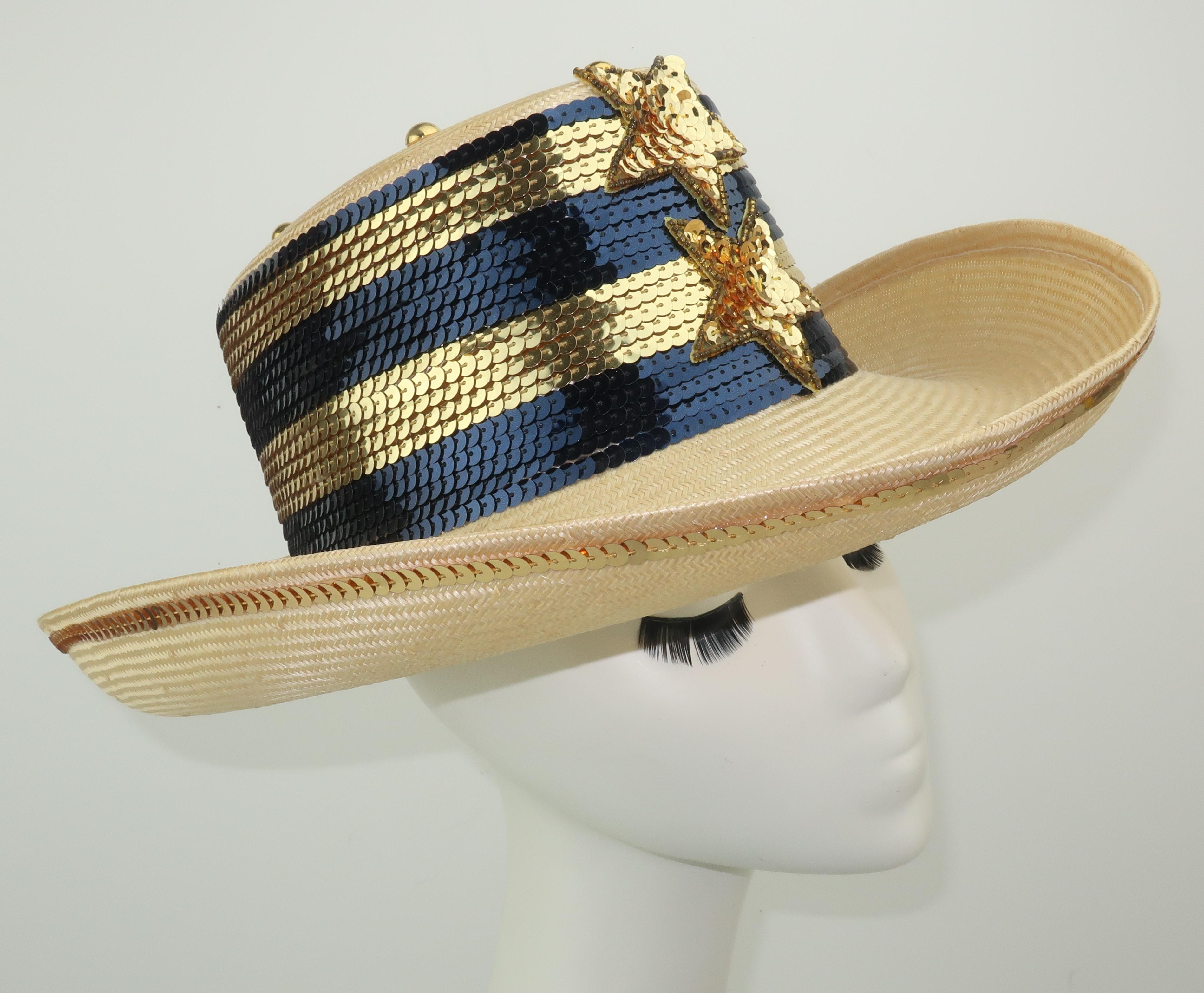 Star Spangled Sequin Straw Hat 4