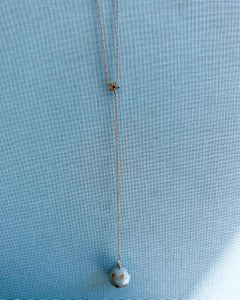 Light Blue  Sphere Necklace White Diamonds – Celestial Drop Pendant