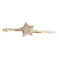 Star Style 18K Rose Gold Diamond Bangle with 1 Carat Natural Diamonds