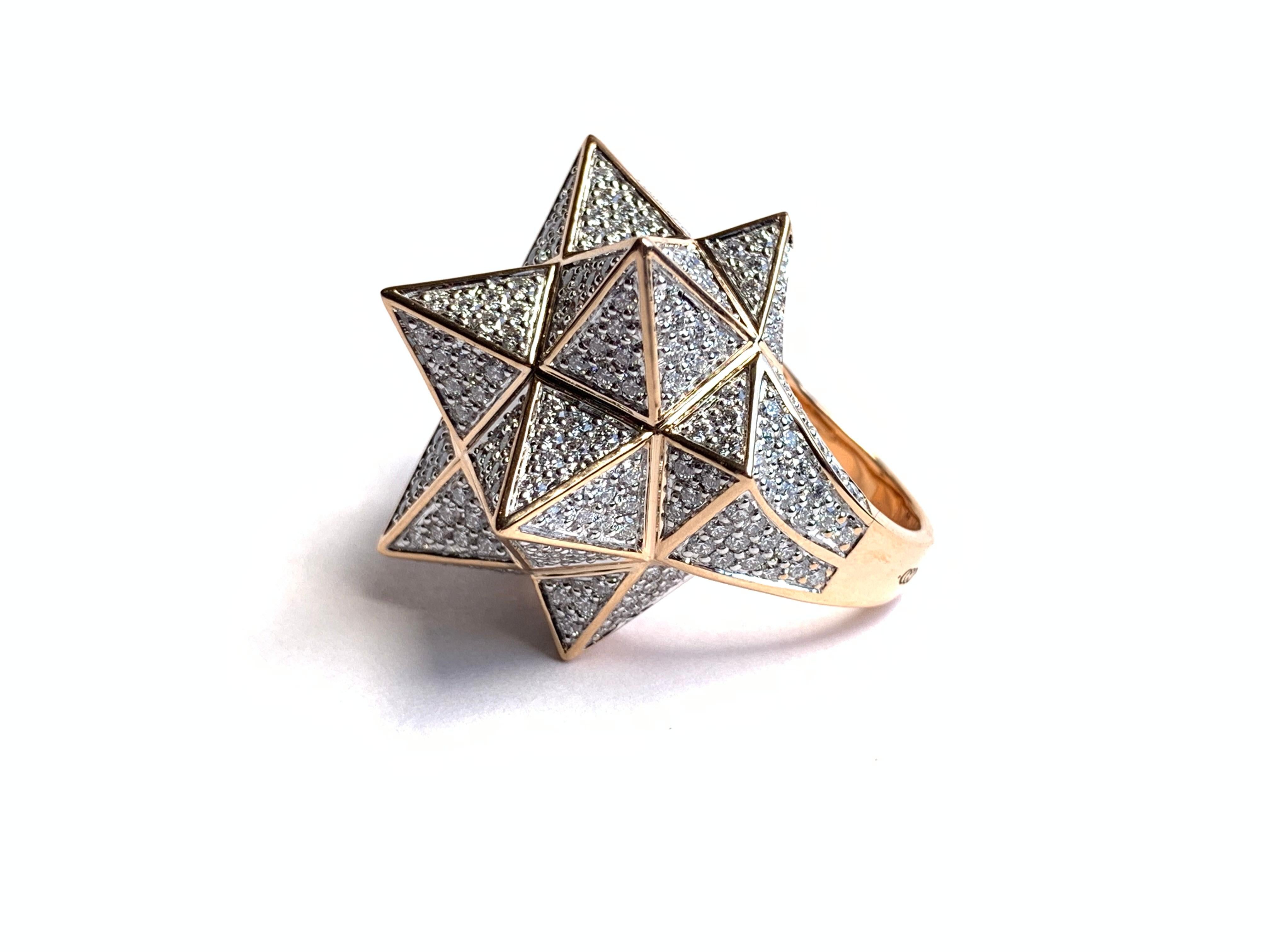 Women's or Men's Star Tetra Diamond Ring For Sale