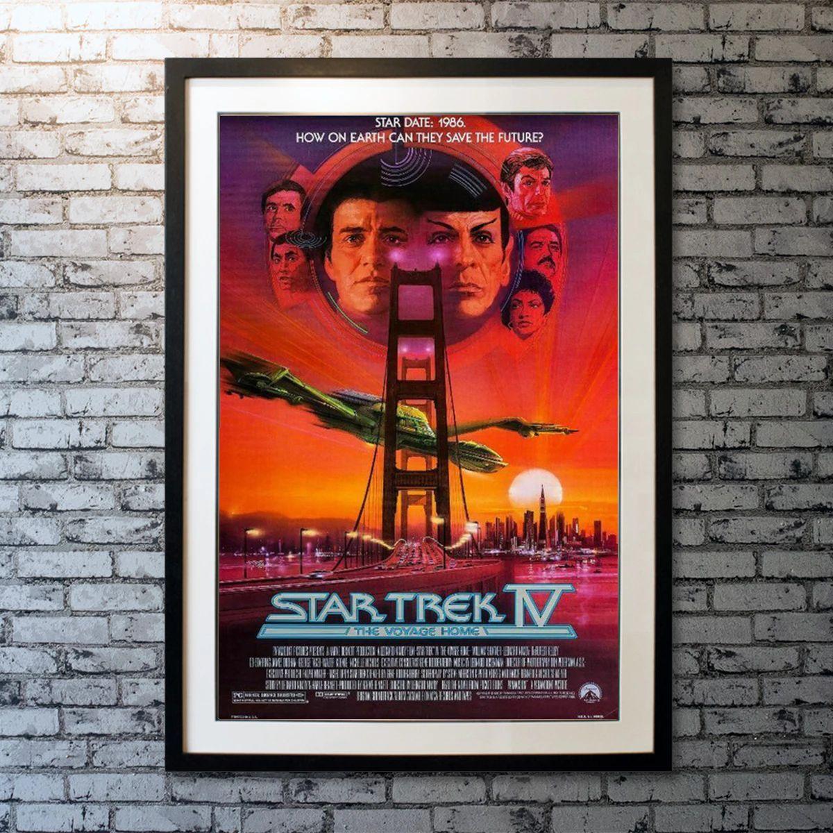 Star Trek IV: The Voyage Home, Unframed Poster, 1986

Original One Sheet (27 X 41 Inches). To save Earth from an alien probe, Admiral James T. Kirk and his fugitive crew go back in time to San Francisco in 1986 to retrieve the only beings who can