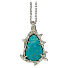 Star (Turquoise and Diamond Pendant) by Ken Fury