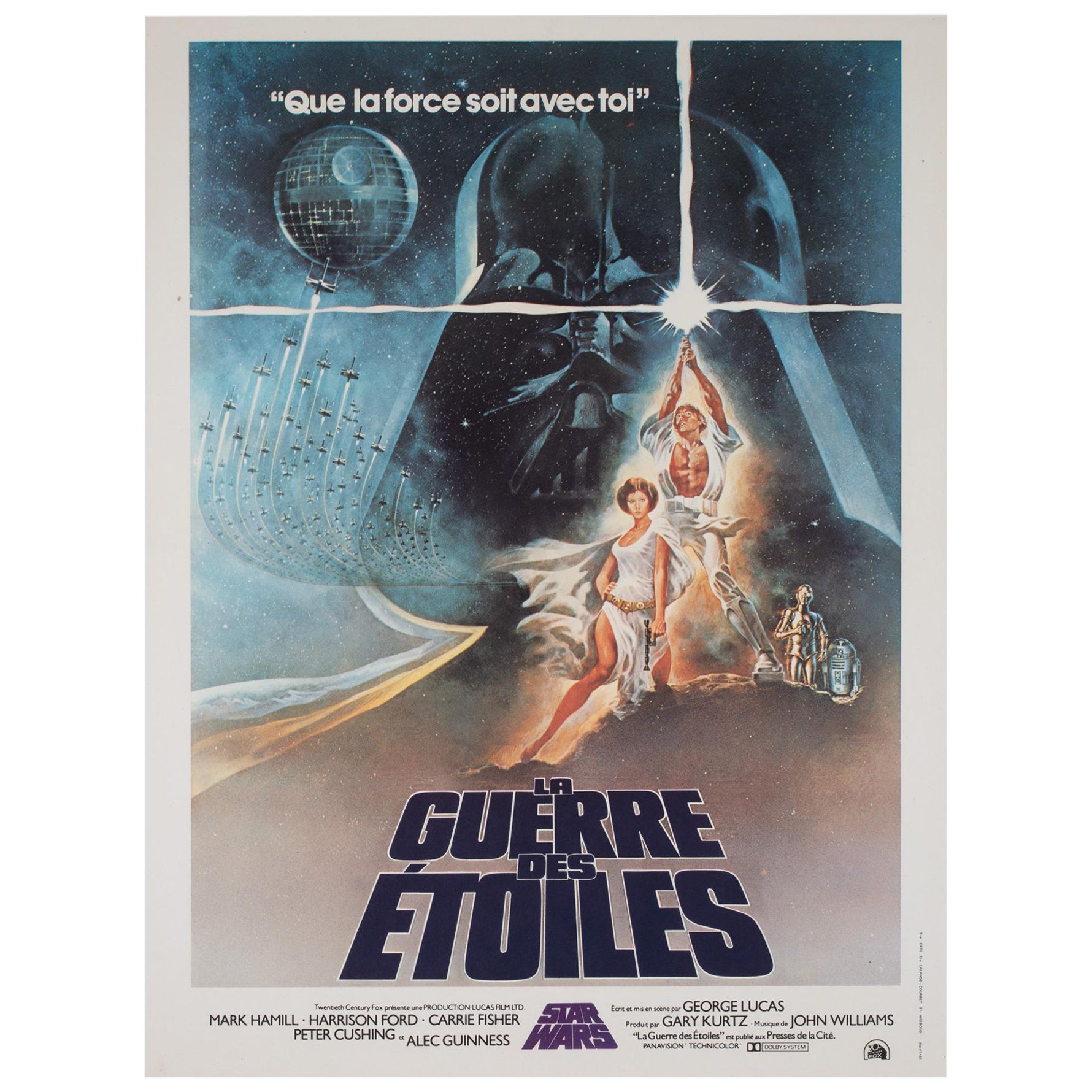 STAR WARS 1977 French Moyenne Film Movie Poster, TOM JUNG