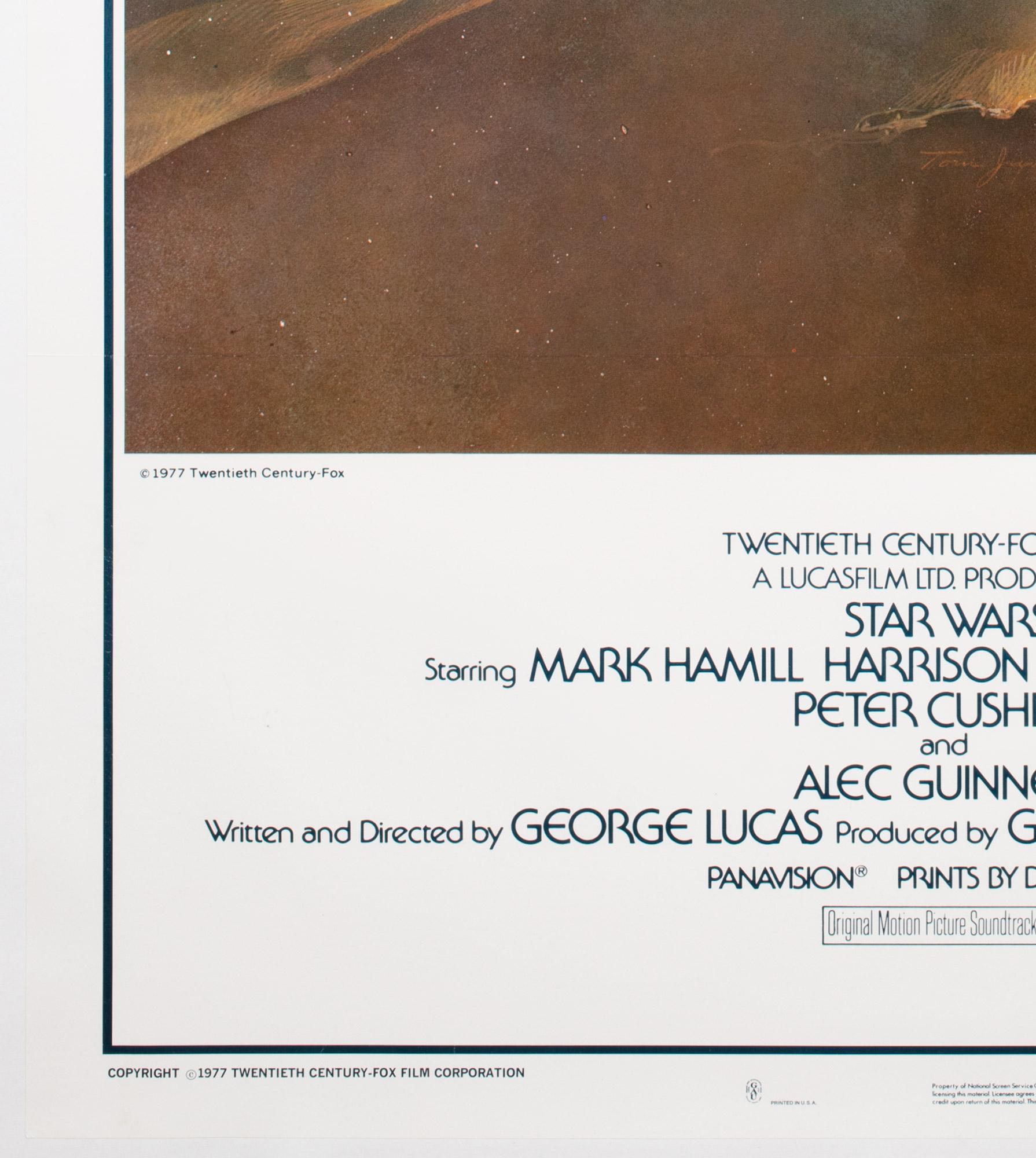 Linen STAR WARS 1977 International US Film Movie Poster, 1st Printing, Jung