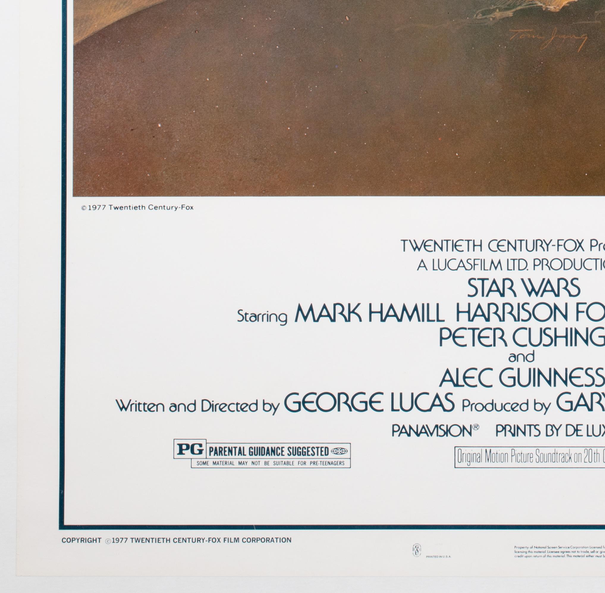 STAR WARS 1977 International US Film Movie Poster, 1st Printing, TOM JUNG In Excellent Condition For Sale In Bath, Somerset