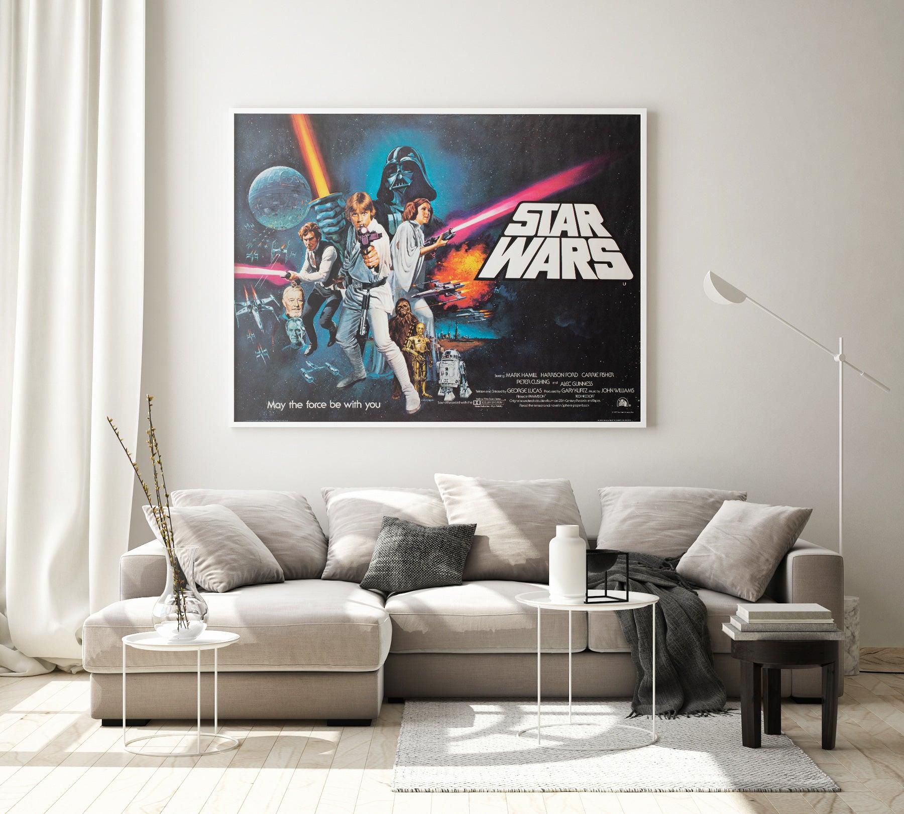 Die nicht Oscar-gekrönte Version des britischen Quad Style C Filmplakats - ein Schlüsselstück für jeden ernsthaften Star Wars-Sammler. Dieses Exemplar ist in einem unglaublichen, sehr seltenen gerollten Zustand. Hervorragende Farben. Ehrlich gesagt