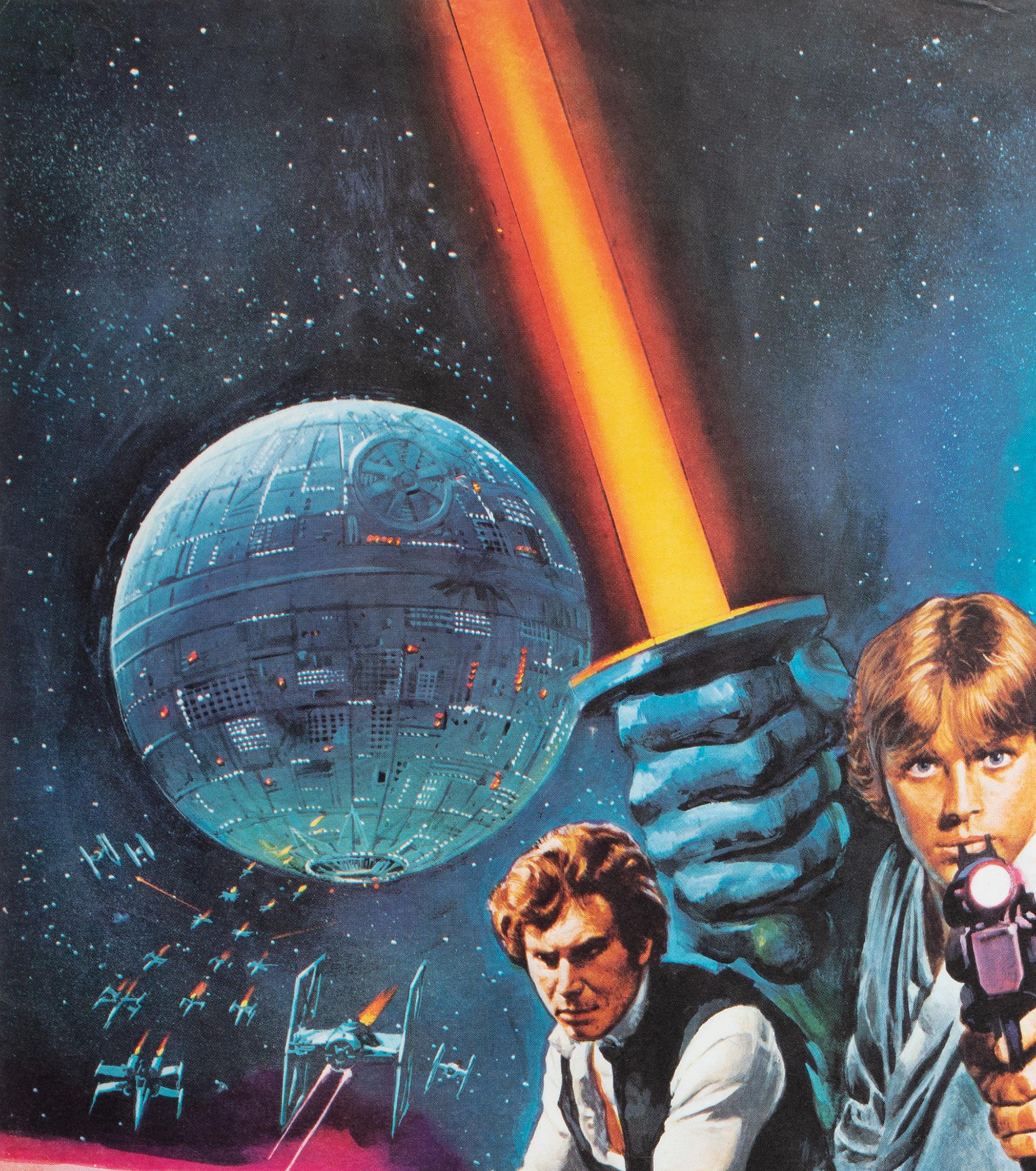 Filmplakat „Star Wars 1977“, gerolltes UK Quad-Stil, C-Pre-Oscar, Tom Chantrell (Britisch) im Angebot
