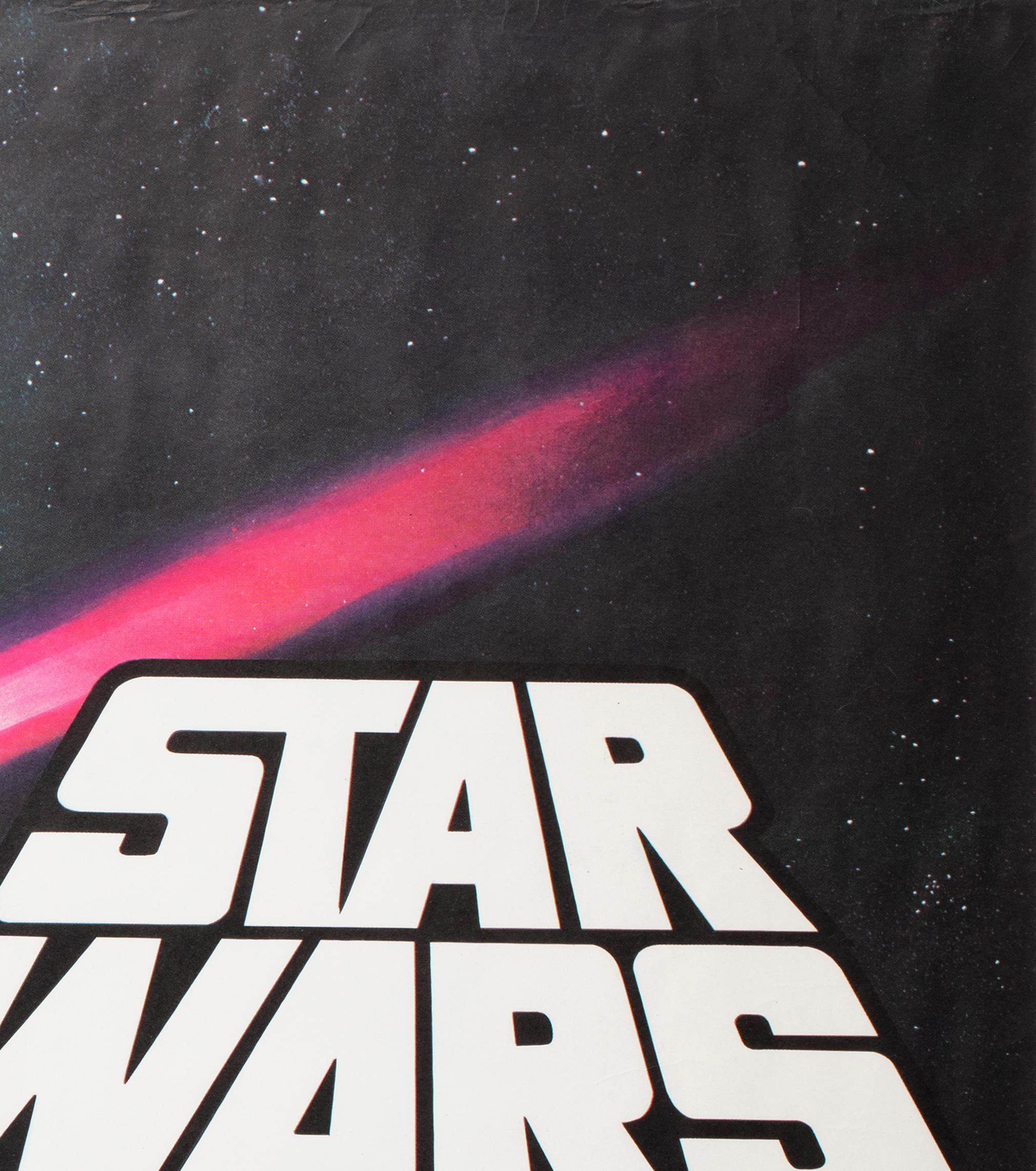 Filmplakat „Star Wars 1977“, gerolltes UK Quad-Stil, C-Pre-Oscar, Tom Chantrell (20. Jahrhundert) im Angebot