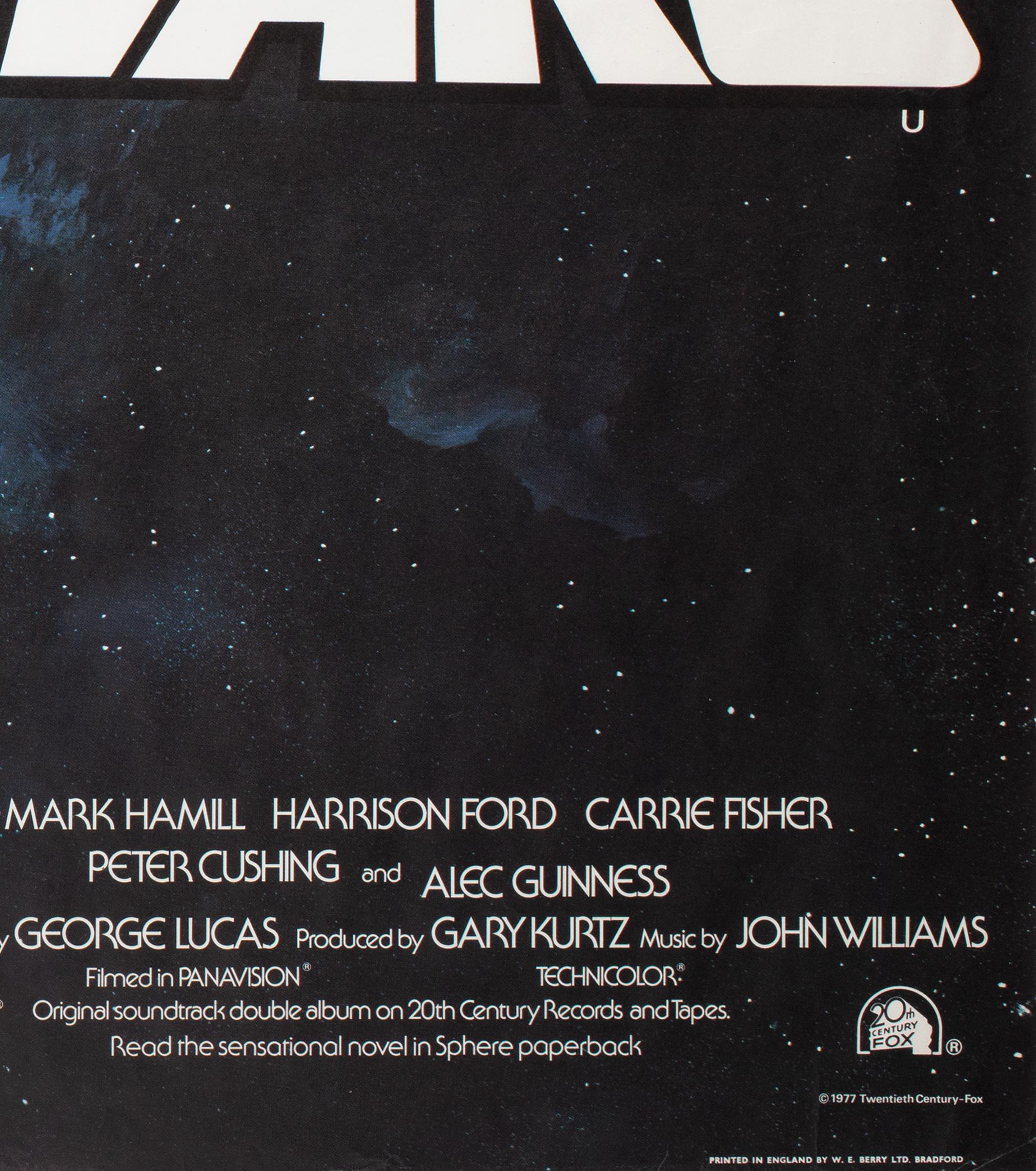 Star Wars 1977 Rolled UK Quad Style C Pre-Oscar Film Poster, Tom Chantrell For Sale 2