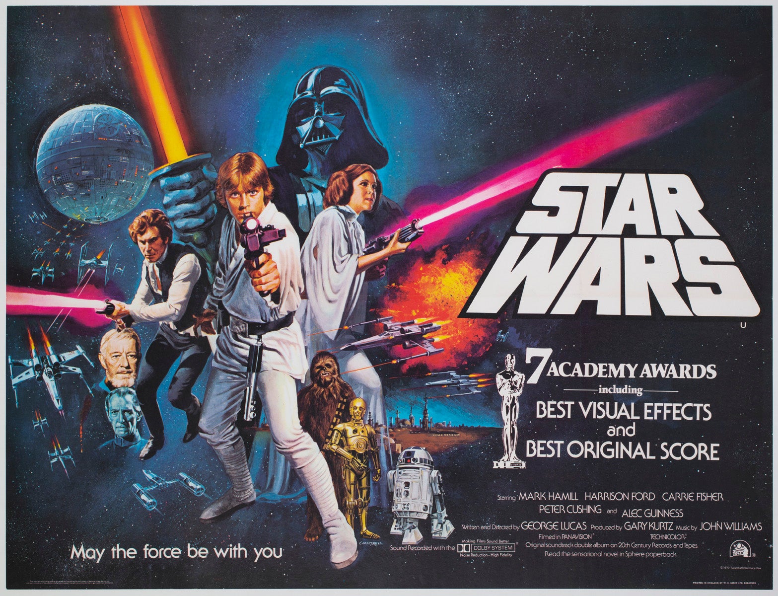 Star Wars 1977 UK Quad Style C Oscars Film Poster, Tom Chantrell For Sale