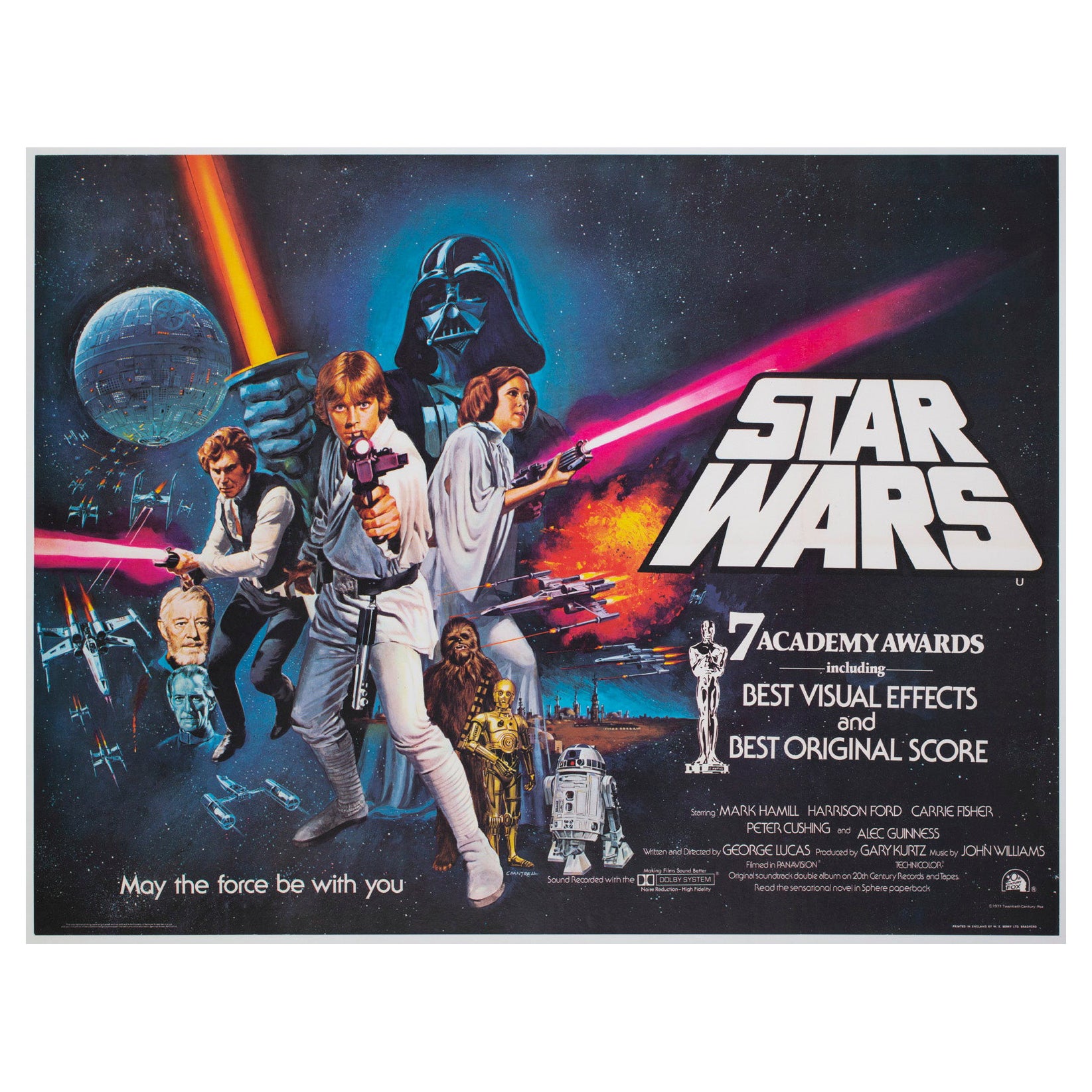 Star Wars 1977 UK Quad Style C Oscars Film Poster, Tom Chantrell