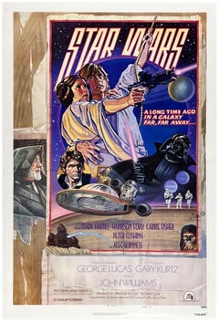 STAR WARS - UNA NUEVA ESPERANZA Auténtico cartel de cine original de época de una sola hoja estilo D