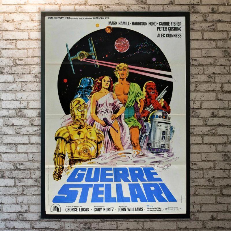 Star Wars: Episode IV - A New Hope, Unframed Poster, 1977

Original 2 FOGLIO (39 X 55 Inches). Luke Skywalker joins forces with a Jedi Knight, a cocky pilot, a Wookiee and two droids to save the galaxy from the Empire's world-destroying battle