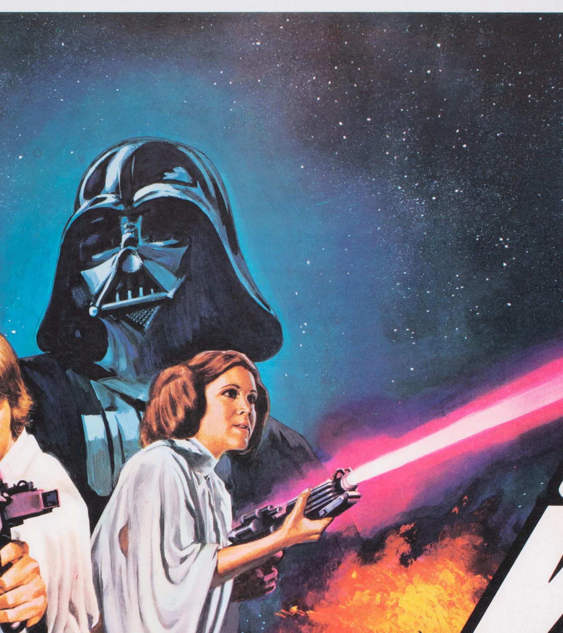 20ième siècle Affiche originale du film Star Wars de 1977, style quadrilobé britannique C Oscars, Chantrell