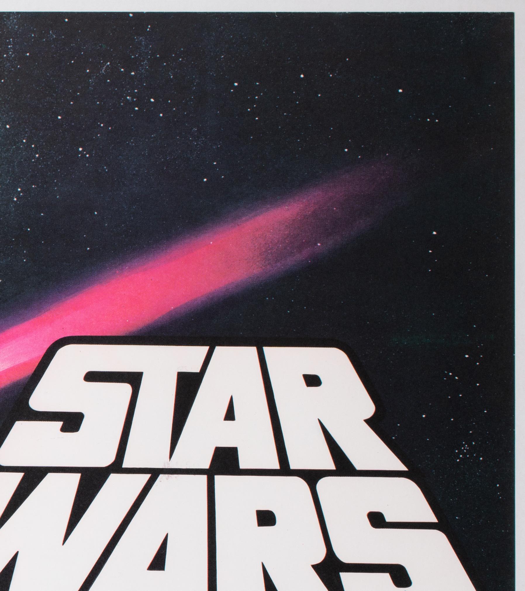 Linen Star Wars Original 1977 UK Quad Style C Oscars Film Movie Poster, Chantrell