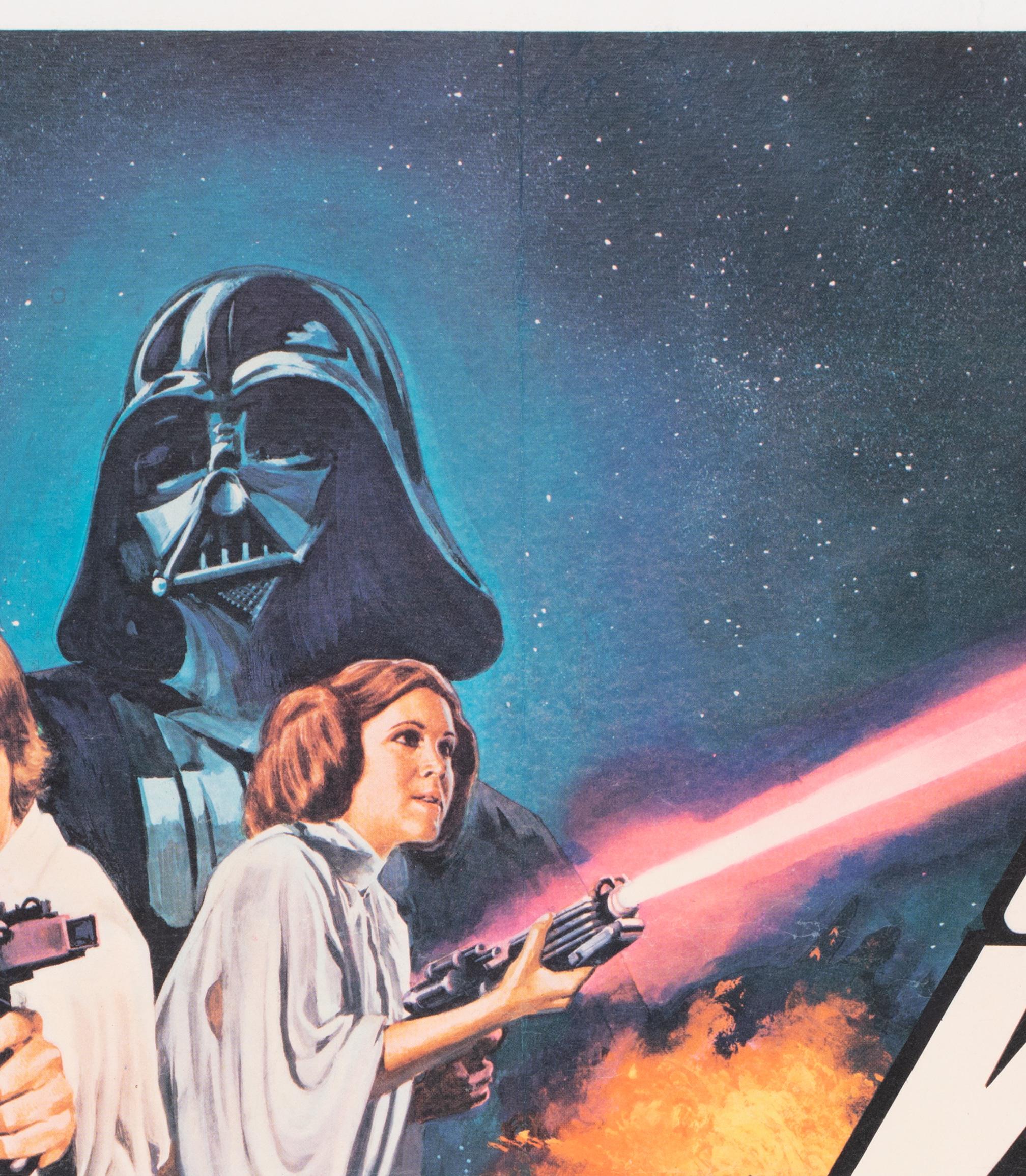 British Star Wars Original 1977 UK Quad Style C Pre-Oscars Film Movie Poster, Chantrell For Sale