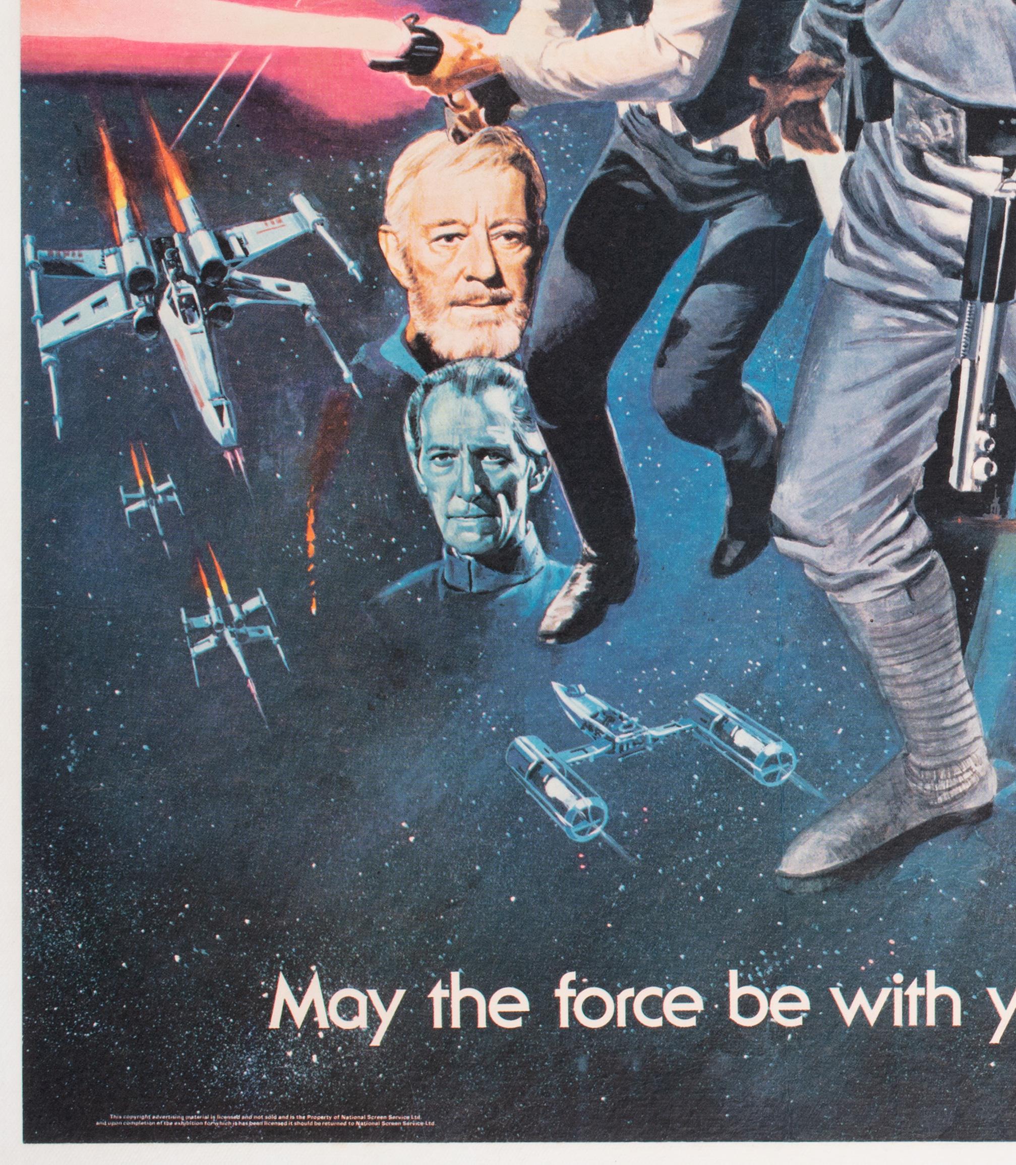 Star Wars Original 1977 UK Quad Style C Pre-Oscars Film Filmplakat, Chantrell (Leinen) im Angebot