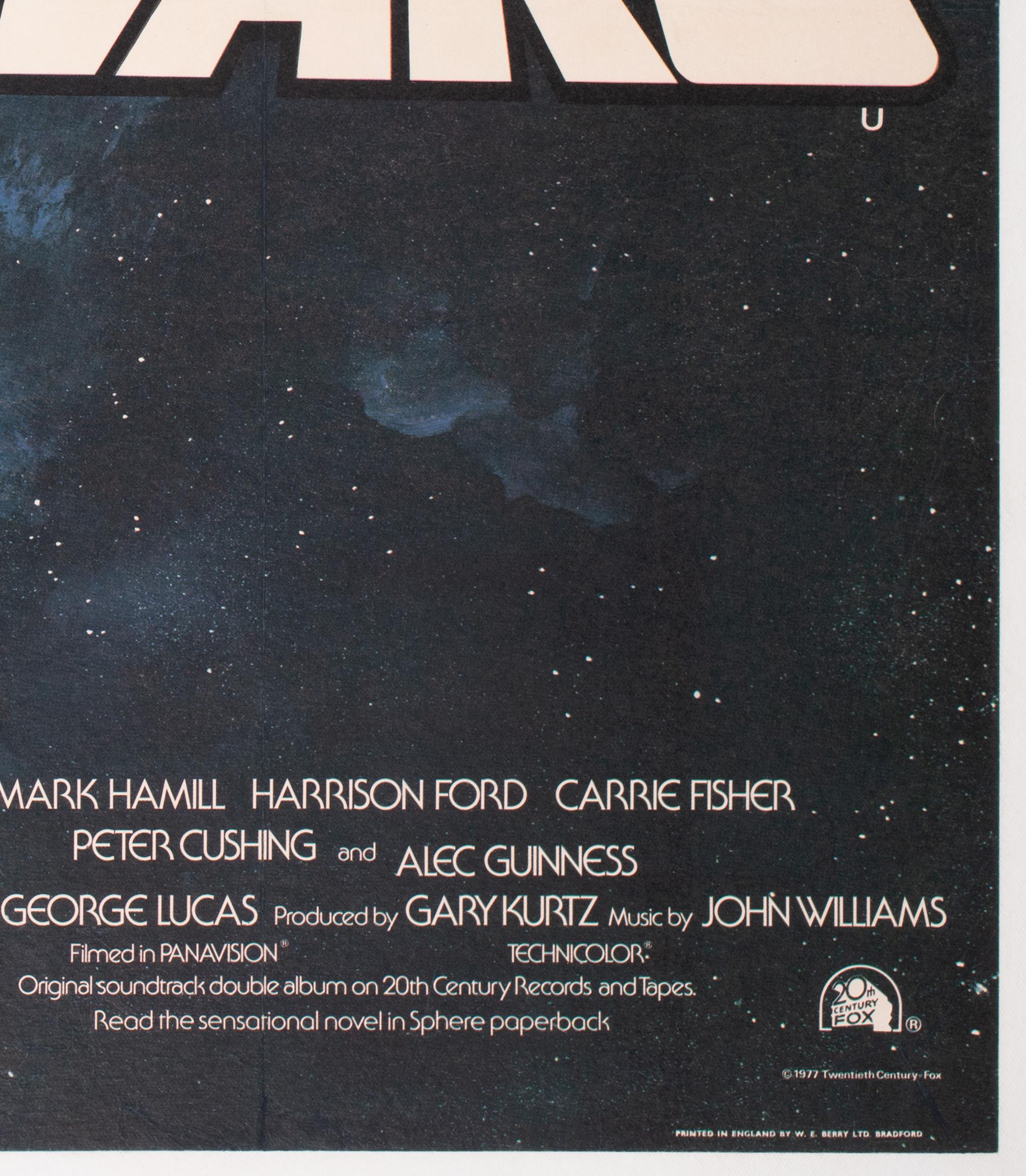 Affiche d'origine du film Star Wars de 1977, style Quad UK C pré-Oscars, Chantrell en vente 2