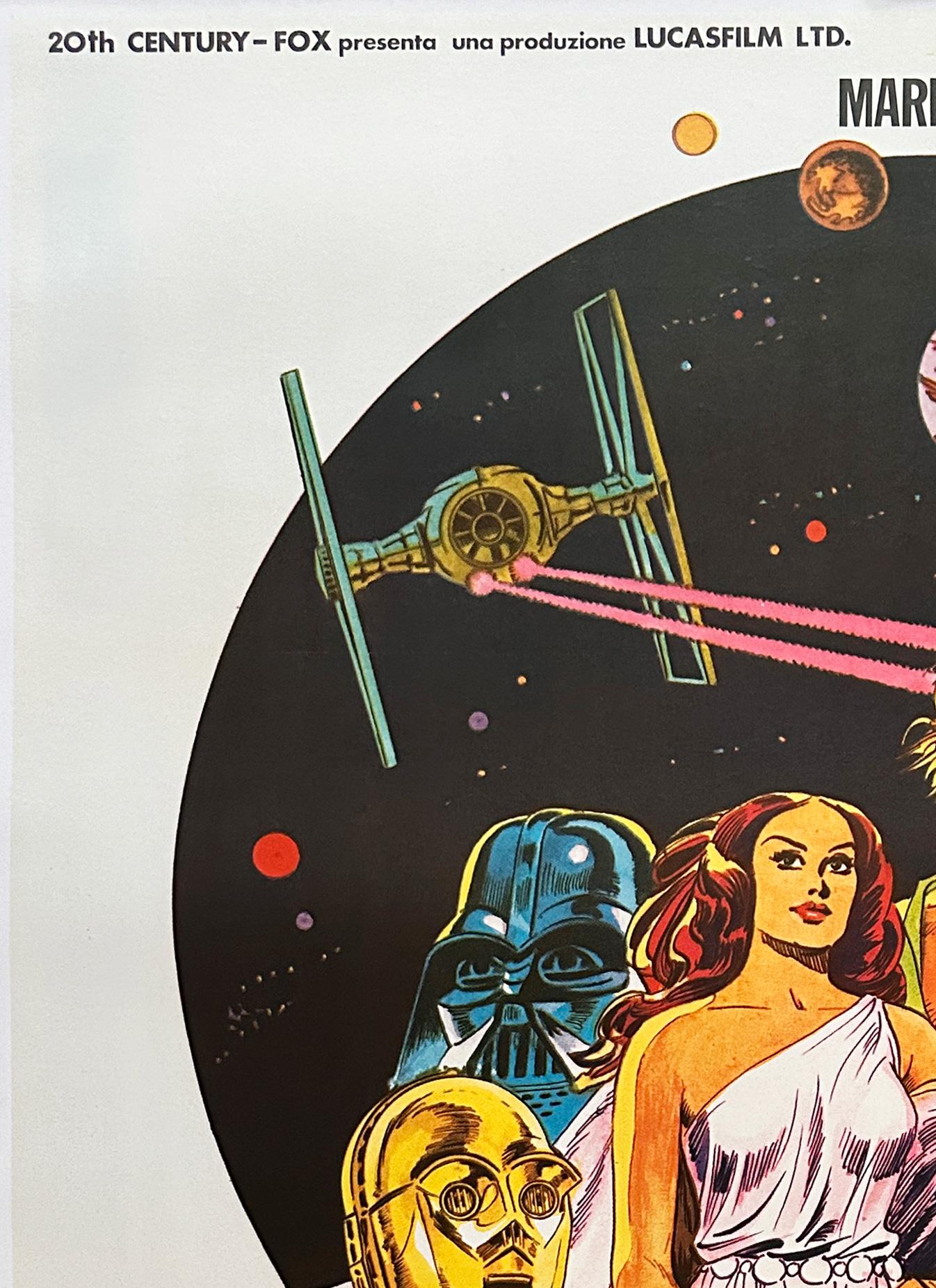 Original italienisches Star Wars-Filmplakat, 1977, MICHELANGELO PAPUZZA (Leinen)