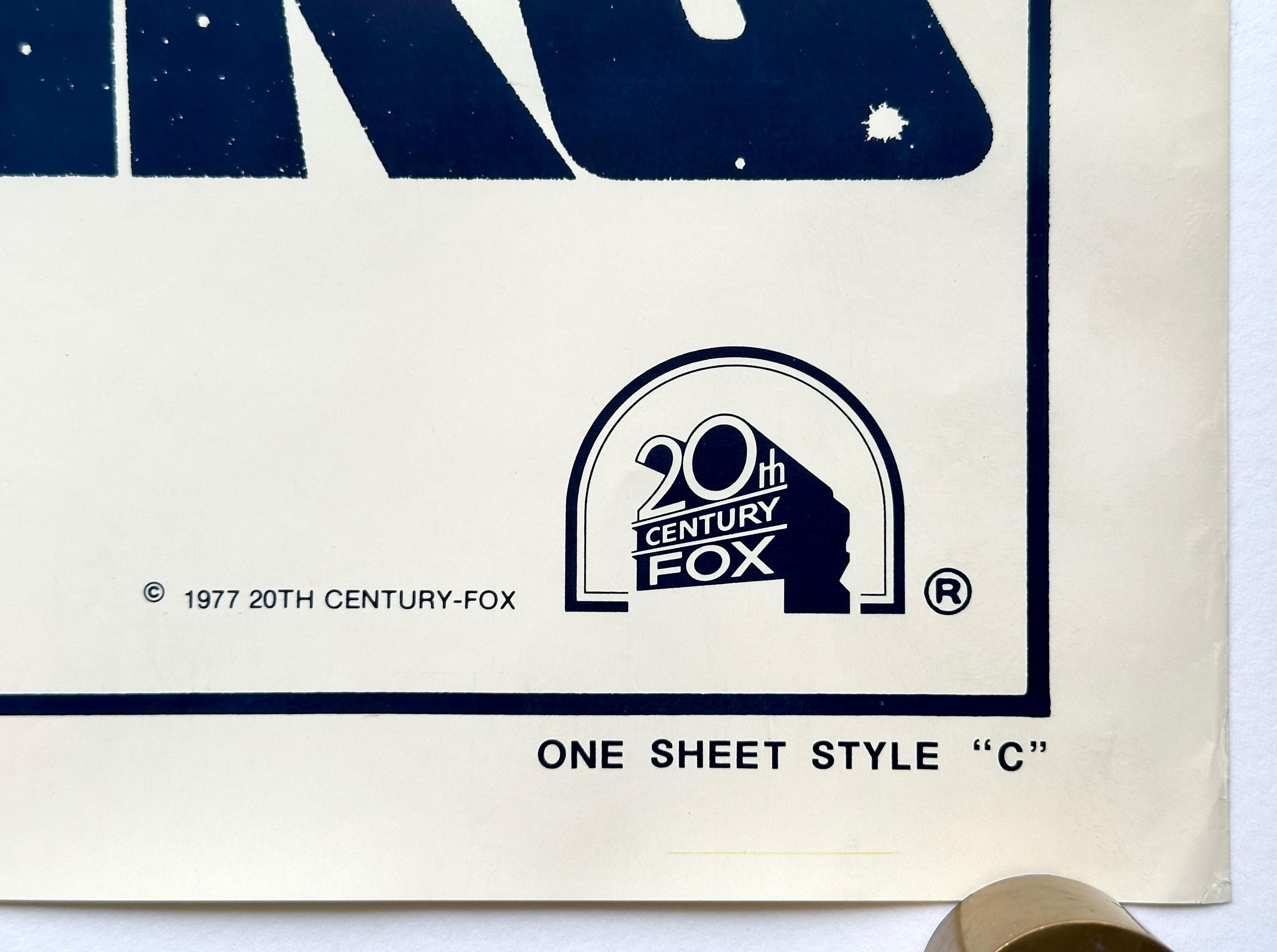 „Star Wars“ Original-Filmplakat im Originalstil von C Printer's Proof One Sheet, 1977 im Angebot 5