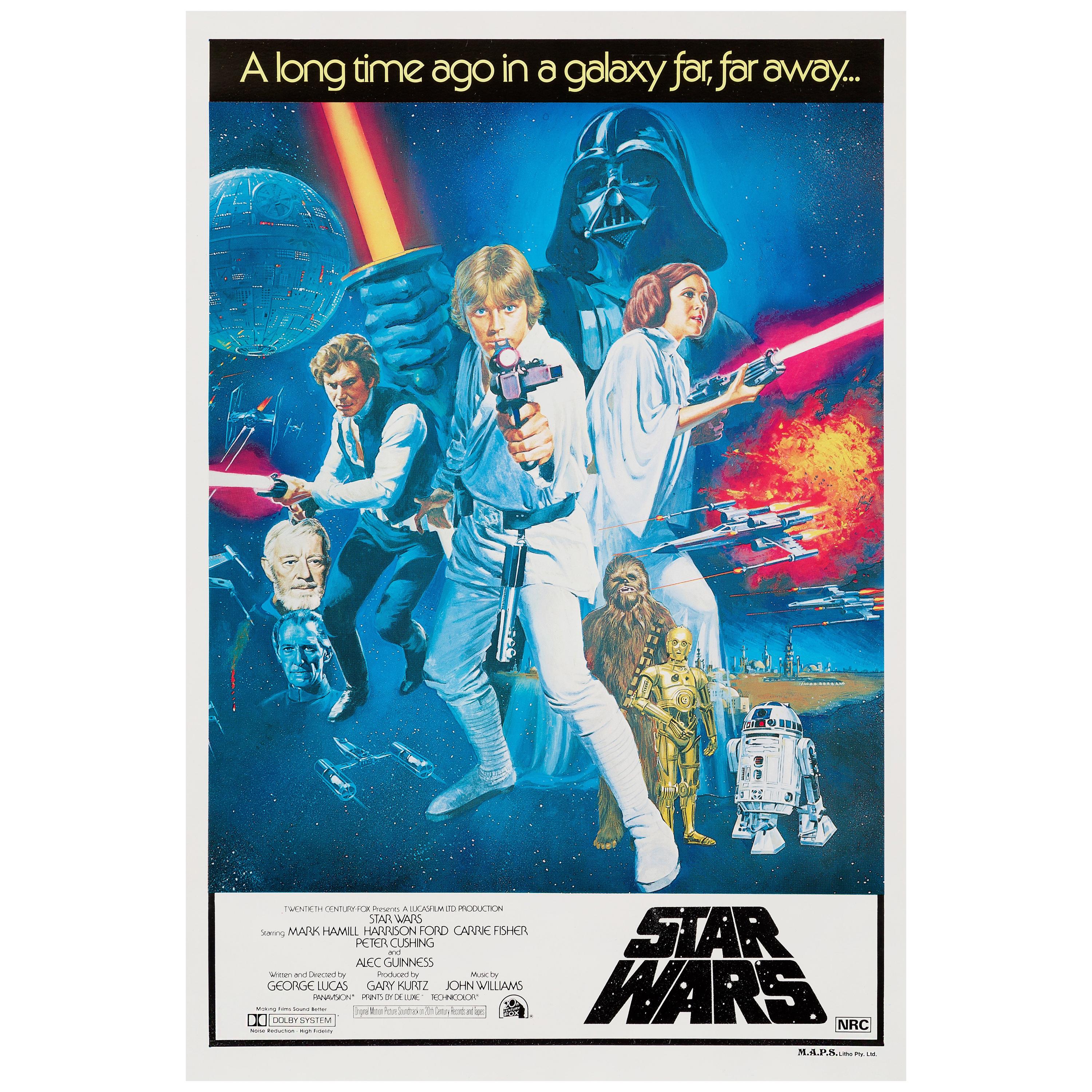 'Star Wars' Original Vintage Australian One Sheet Movie Poster, 1977