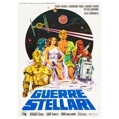 la guerre des étoiles - Affiche italienne originale de Michelangelo Papuzza:: 1977