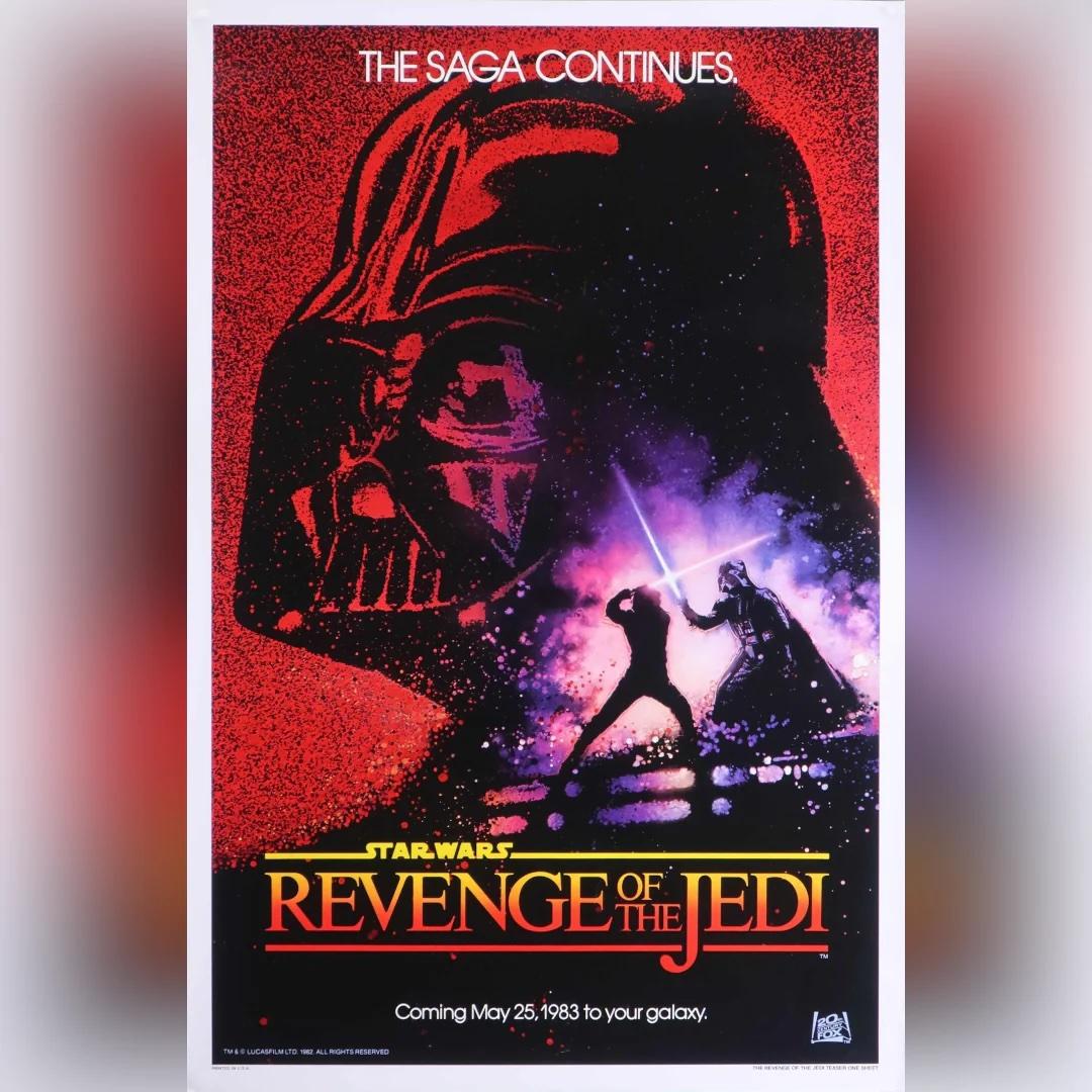 Star Wars: Revenge Of The Jedi (1983)
Original US One Sheet (27 X 41 Inches)

The third of the original Star Wars trilogy, Return of the Jedi was originally planned to be released as Revenge of the Jedi but it was famously changed at the last moment