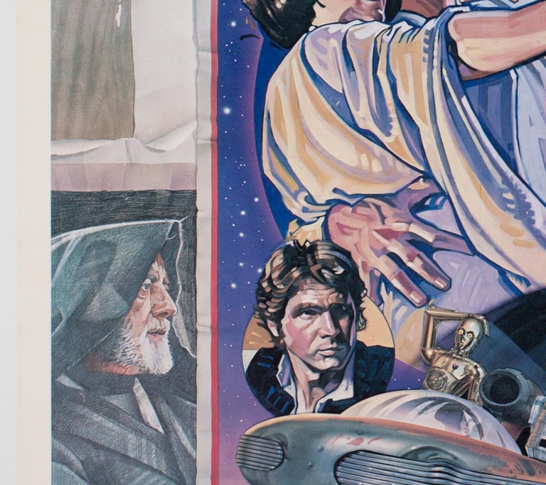 Linen Star Wars US 1 Sheet Style D Original Film Movie Poster, Struzen, 1977 For Sale