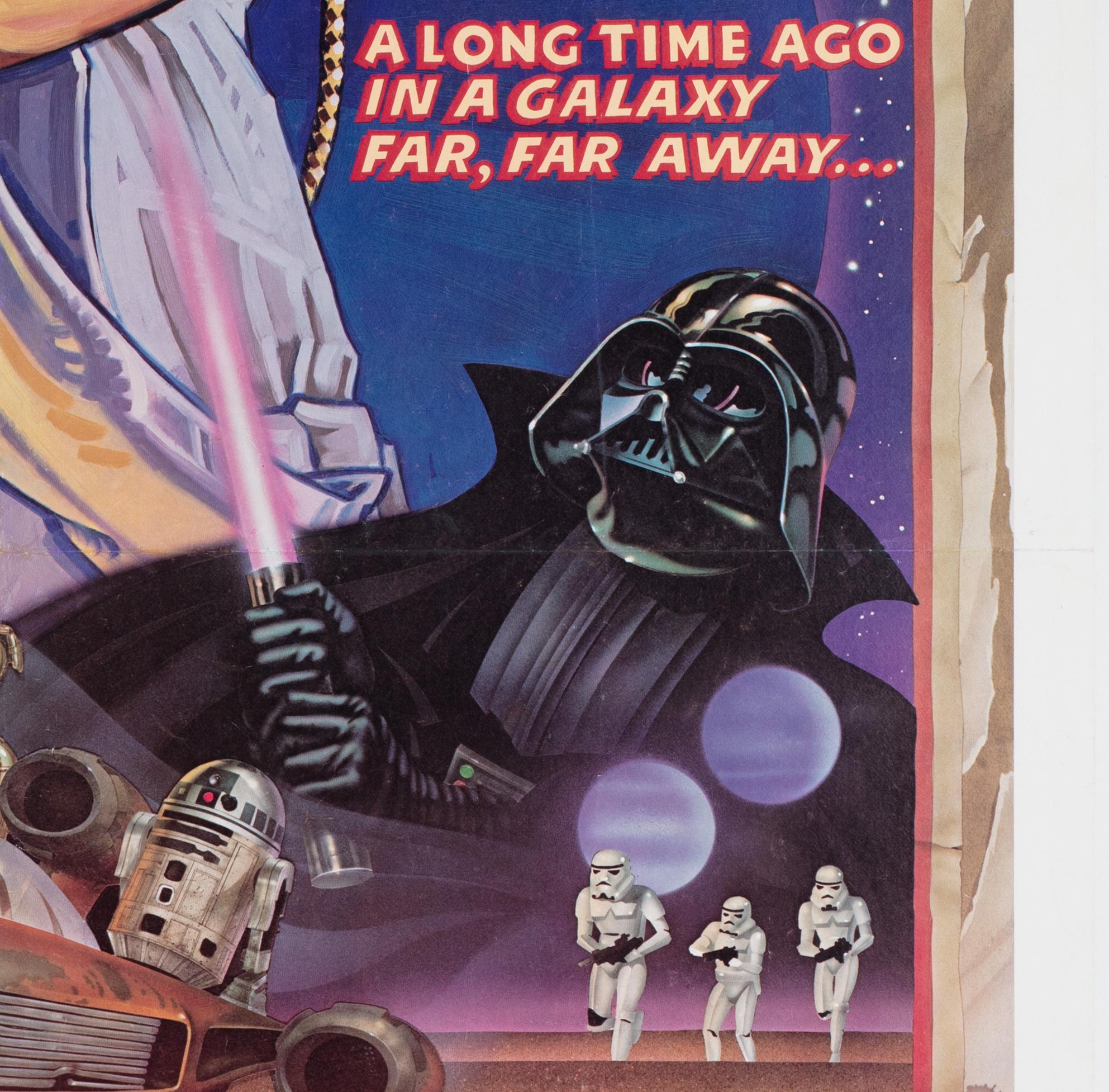 Lin Affiche d'origine du film « Star Wars US 1 Sheet Style D », Struzen, 1977 en vente