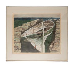 Star Watercolour 1976 Fishing Skiff in Harbour