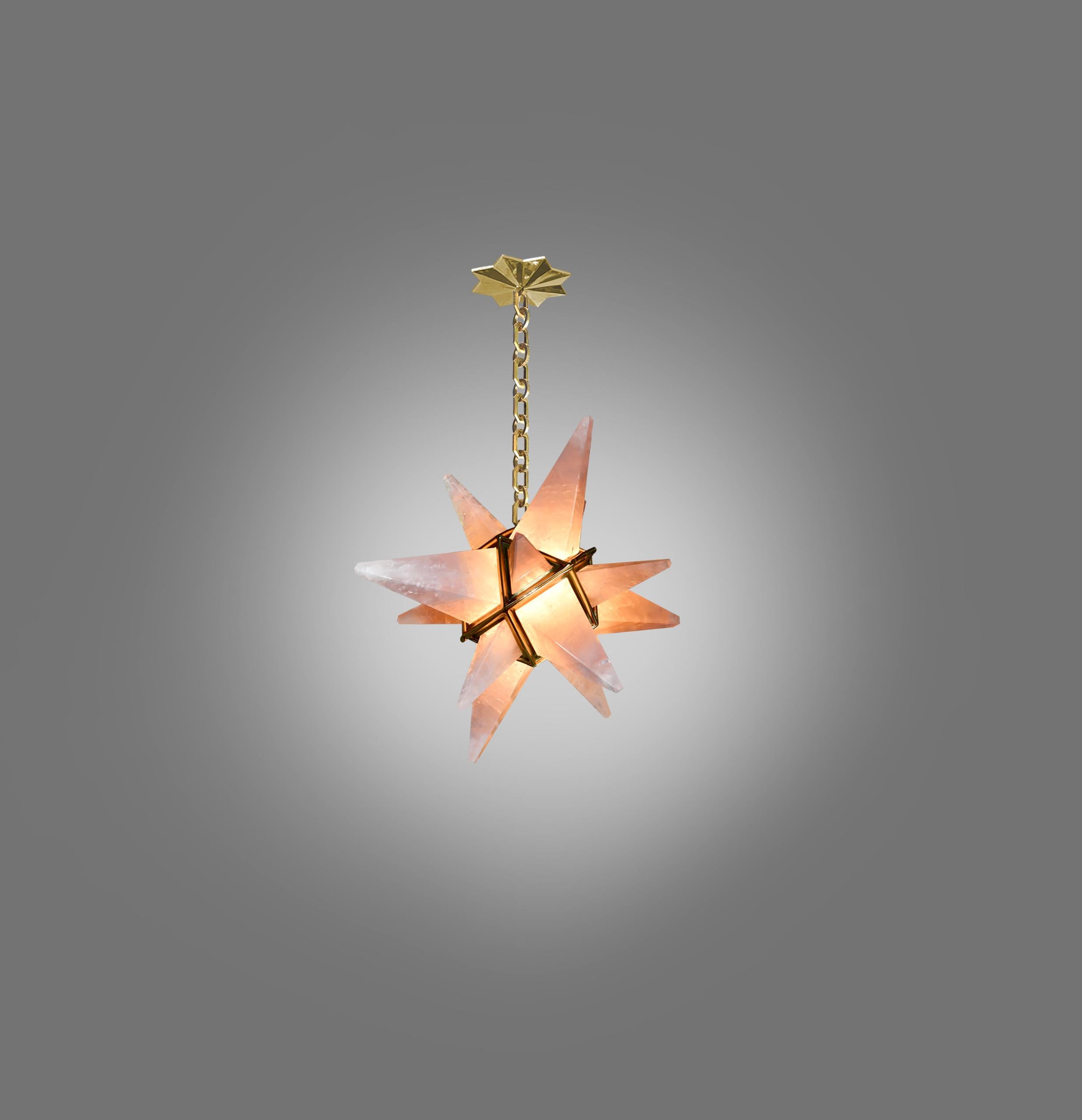 STAR14 Pink Rock Crystal Chandelier by Phoenix In Excellent Condition For Sale In New York, NY