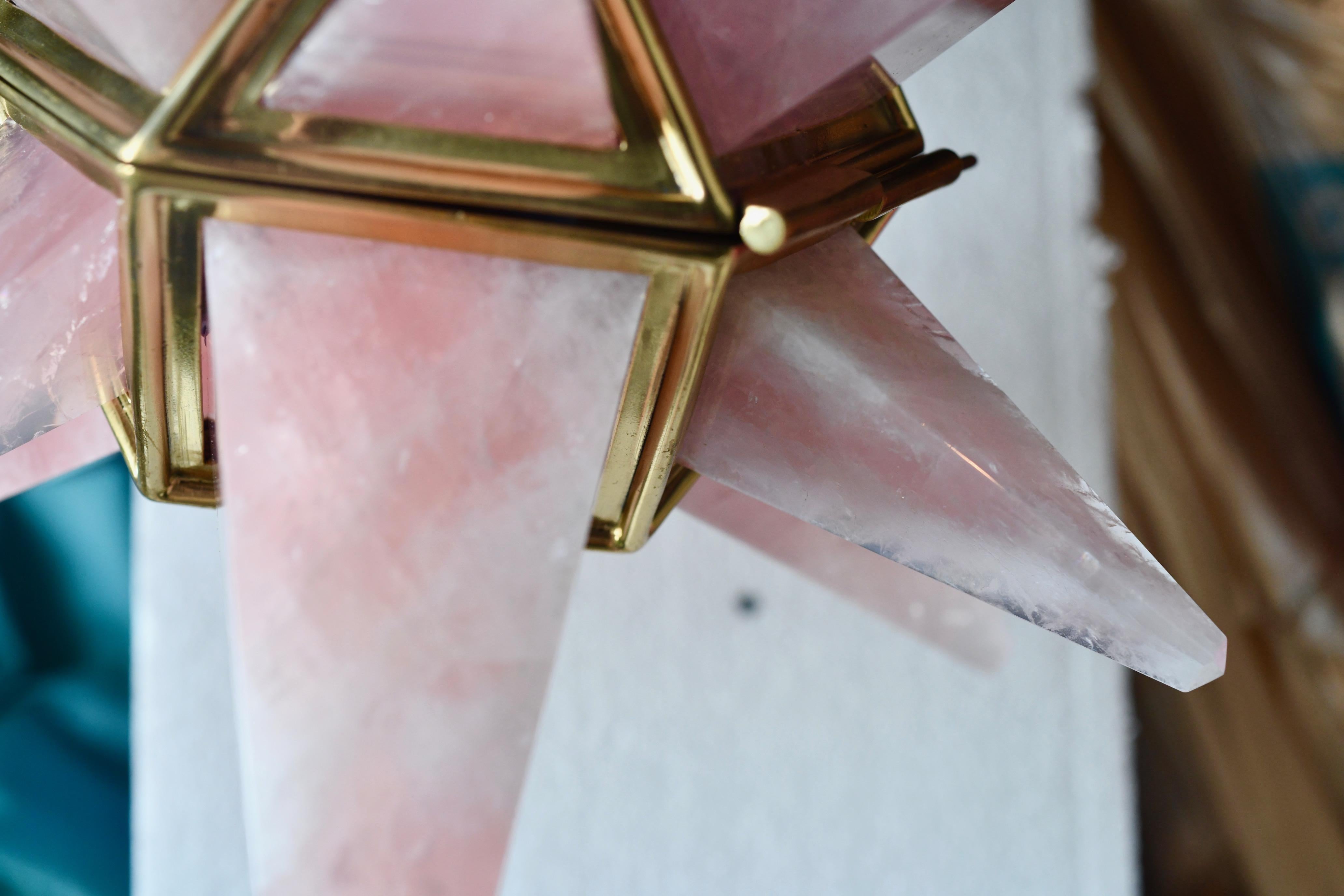 STAR14 Pink Rock Crystal Chandelier by Phoenix For Sale 1