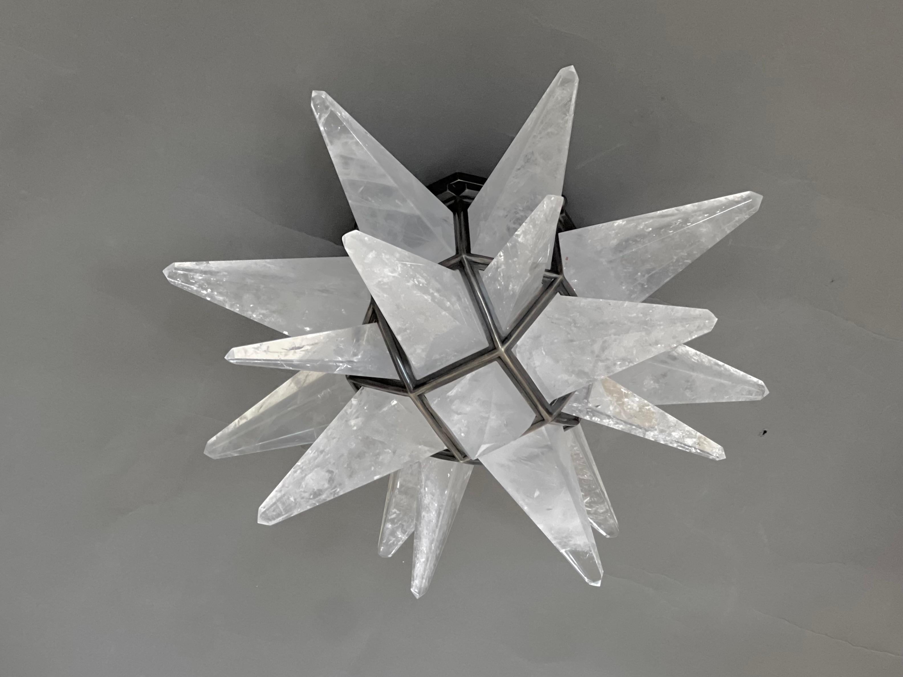 Star15 Rock Crystal flushmount By Phoenix  In New Condition For Sale In New York, NY