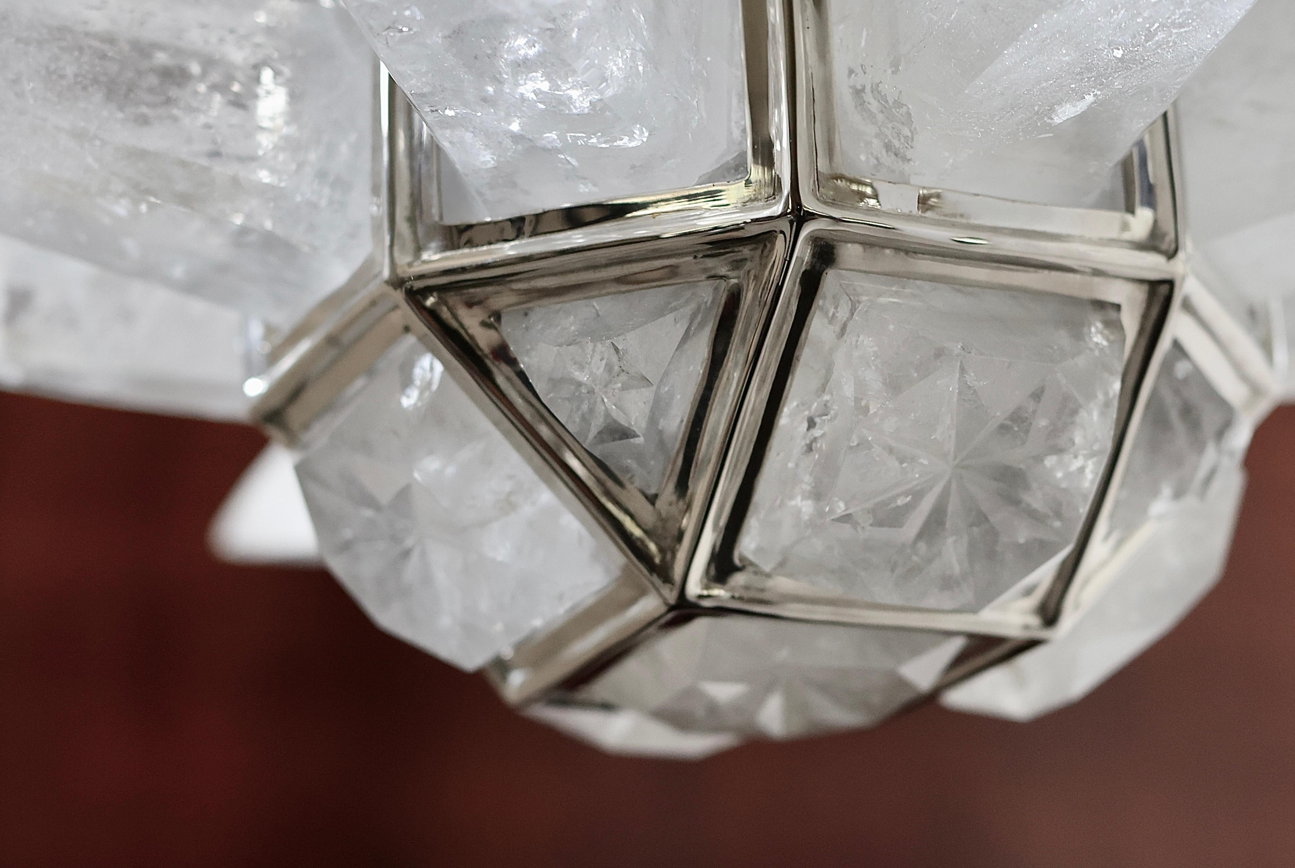 STAR19 Rock Crystal Quartz Chandelier by Phoenix In Excellent Condition For Sale In New York, NY