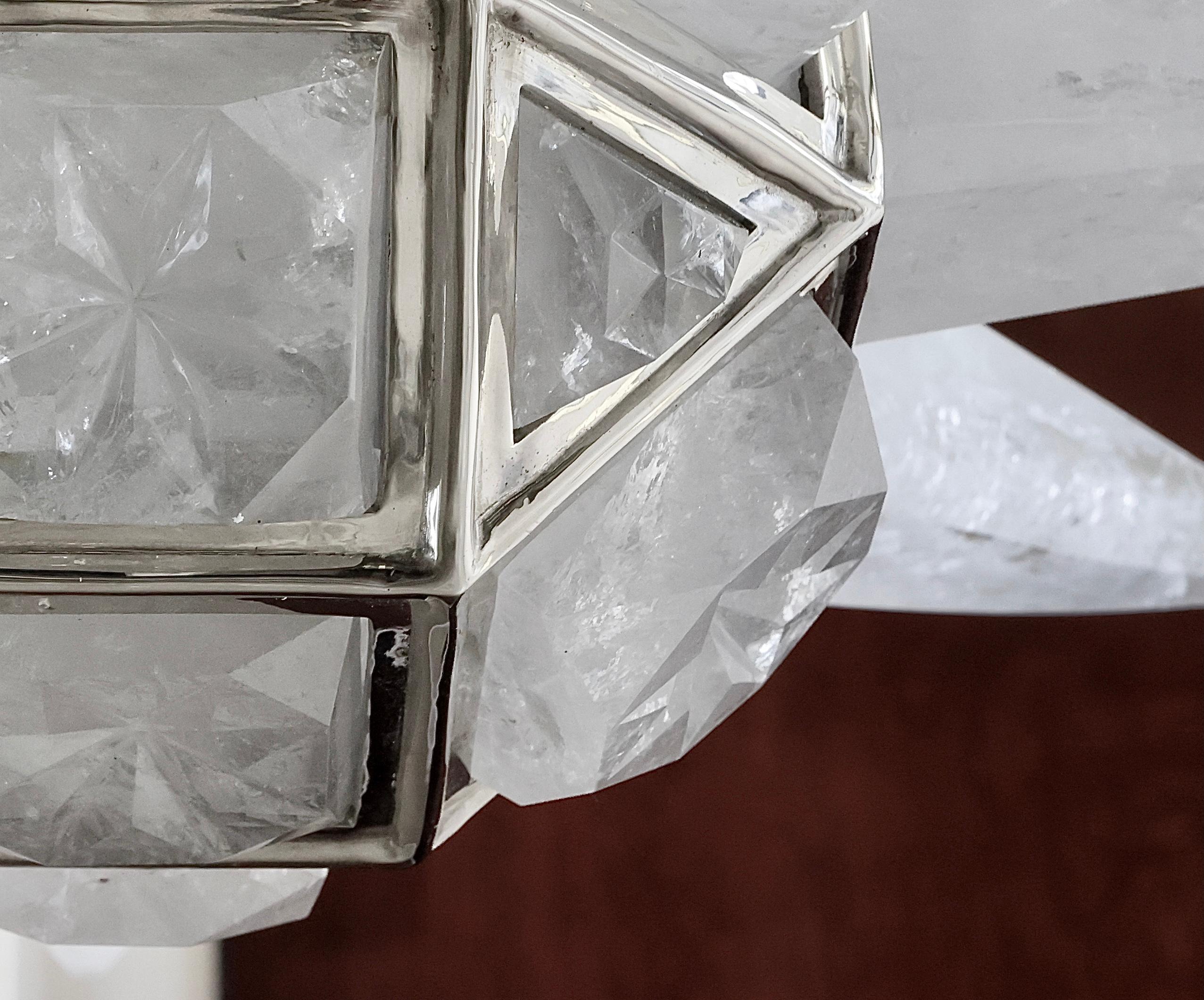 XXI secolo e contemporaneo Coppia di lampadari STAR19 in cristallo di rocca e quarzo di Phoenix in vendita
