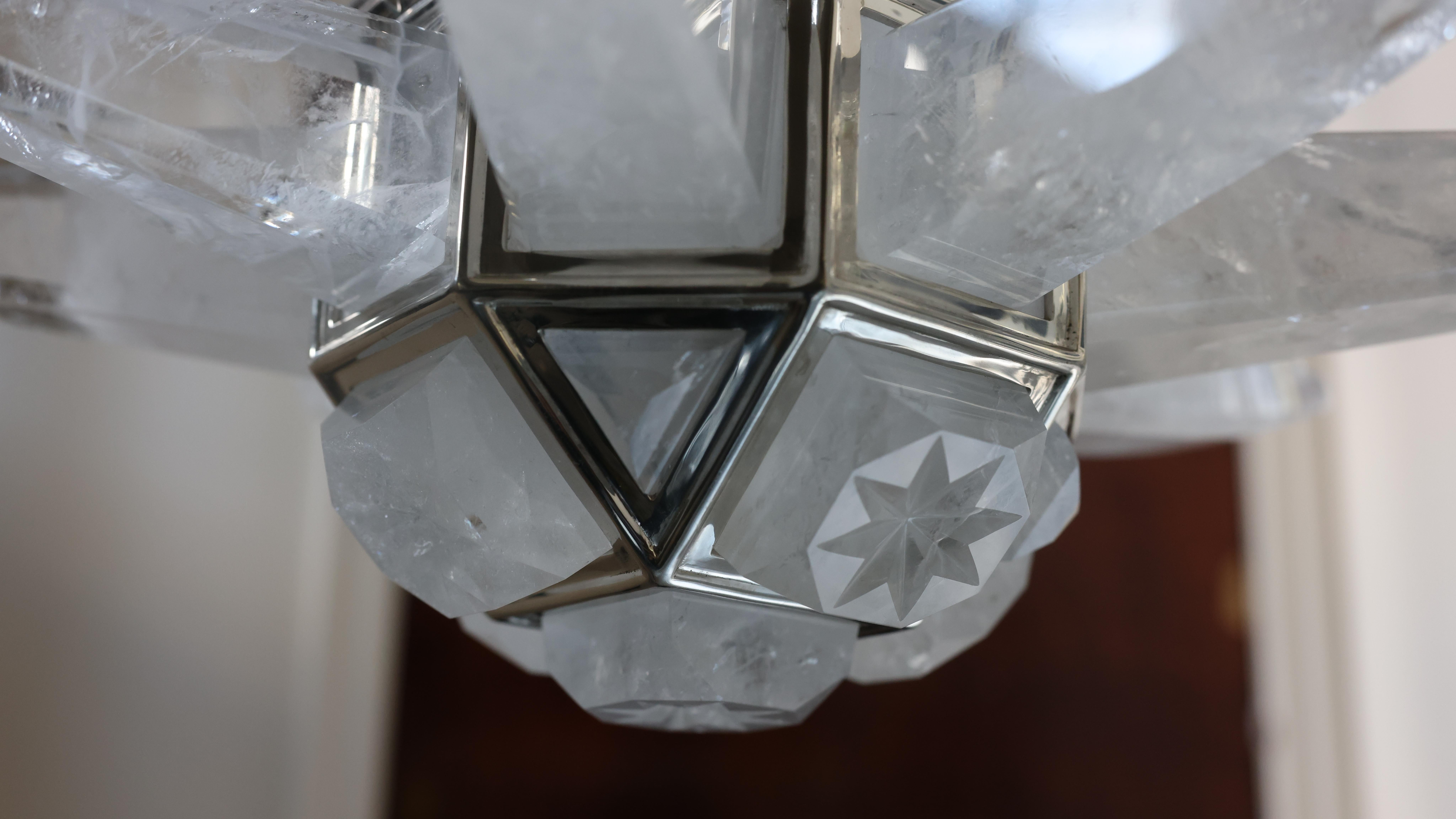 XXI secolo e contemporaneo STAR19 Lampadario in cristallo di rocca e quarzo di Phoenix in vendita