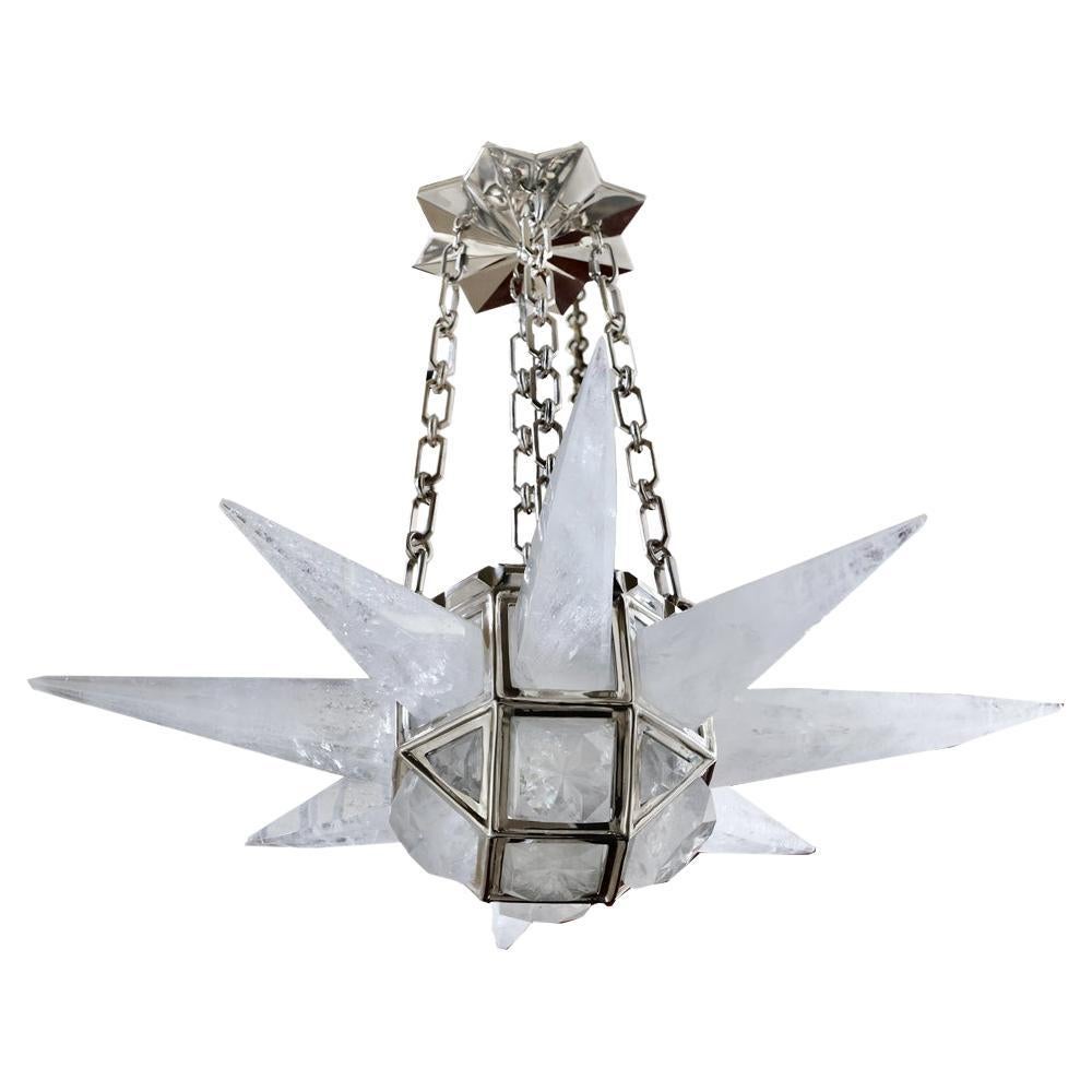 Paire de lustres STAR19 en cristal de roche et quartz par Phoenix