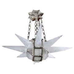 Pair Of STAR19 Rock Crystal Quartz Chandelier by Phoenix