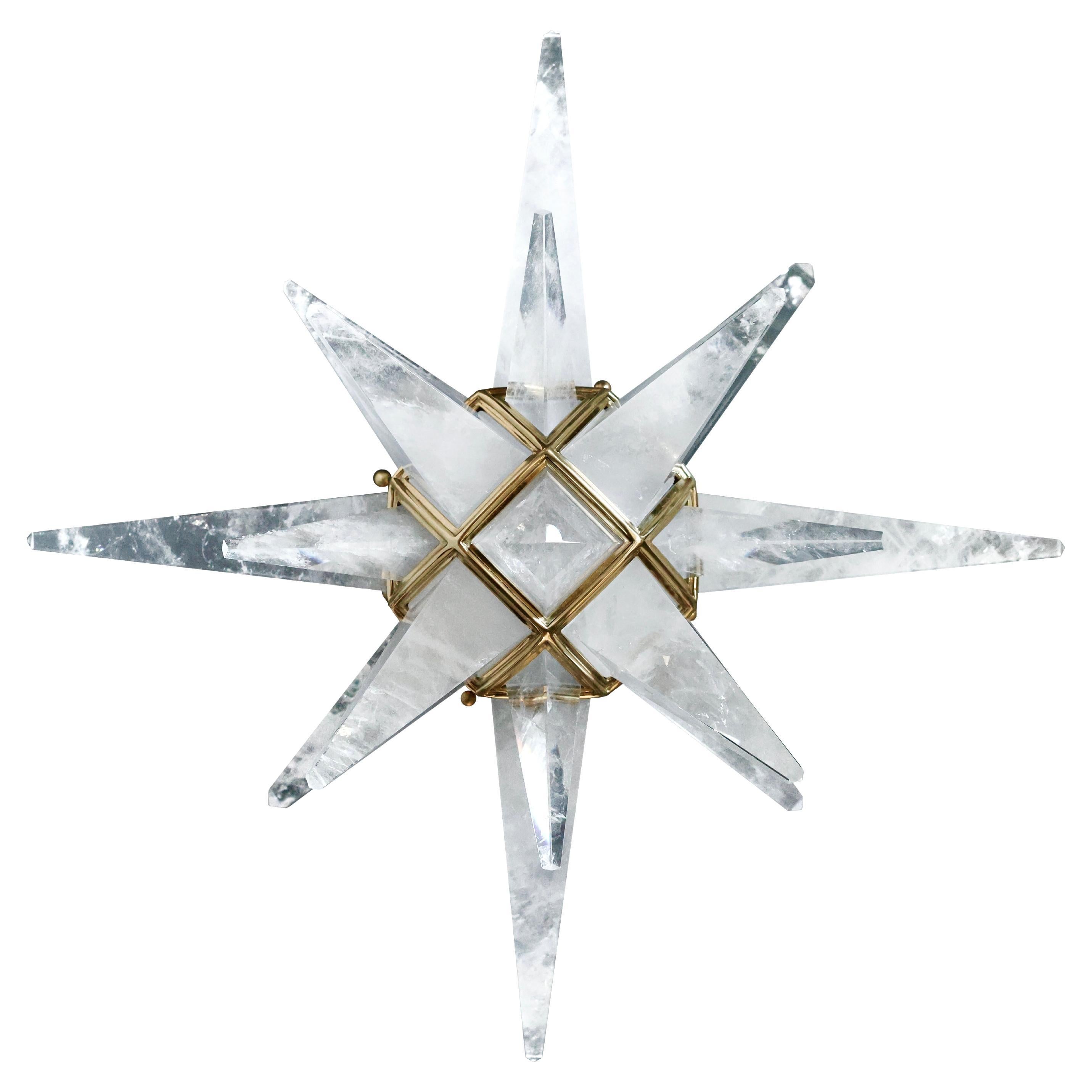 Star 20 Rock Crystal Sconce by Phoenix For Sale